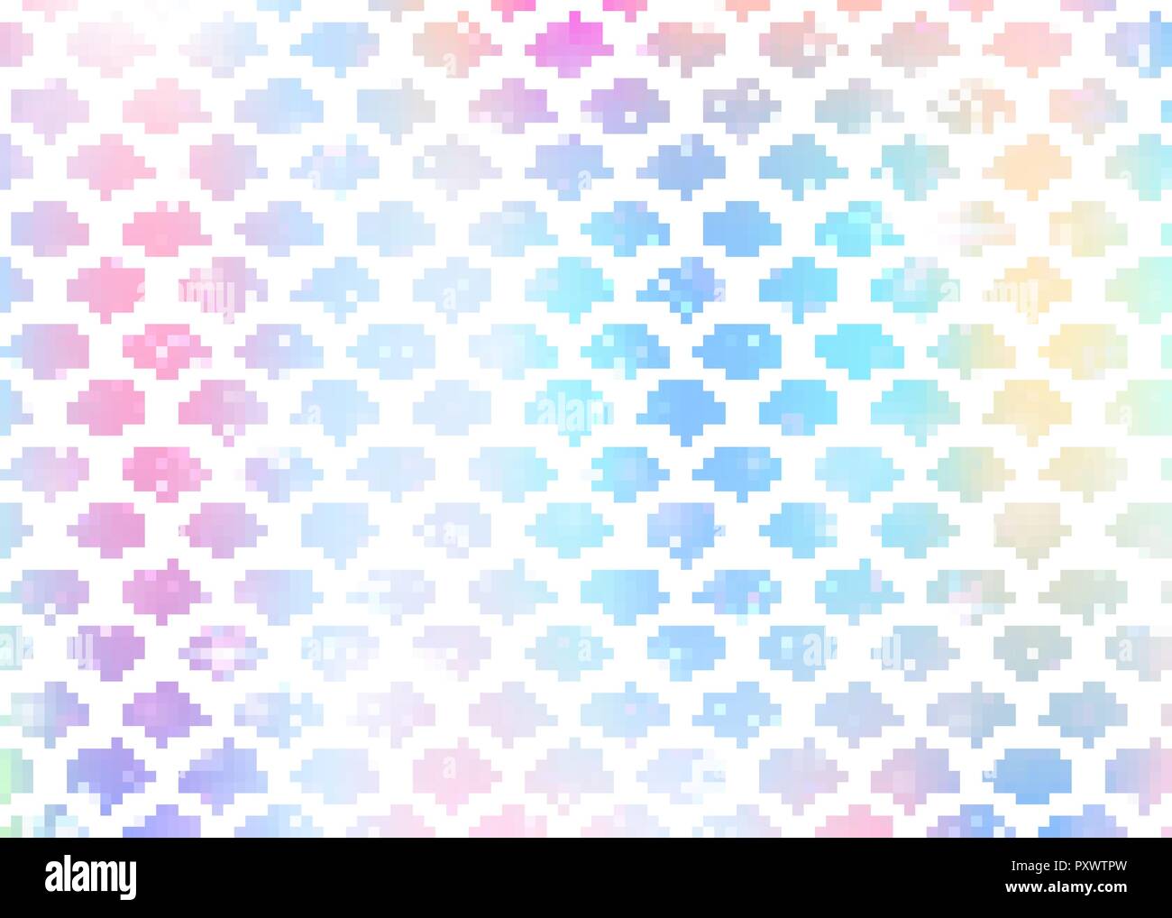 Arrière-plan avec l'échelle de l'arc-en-ciel Mermaid Princess kawaii. Illustration de Vecteur