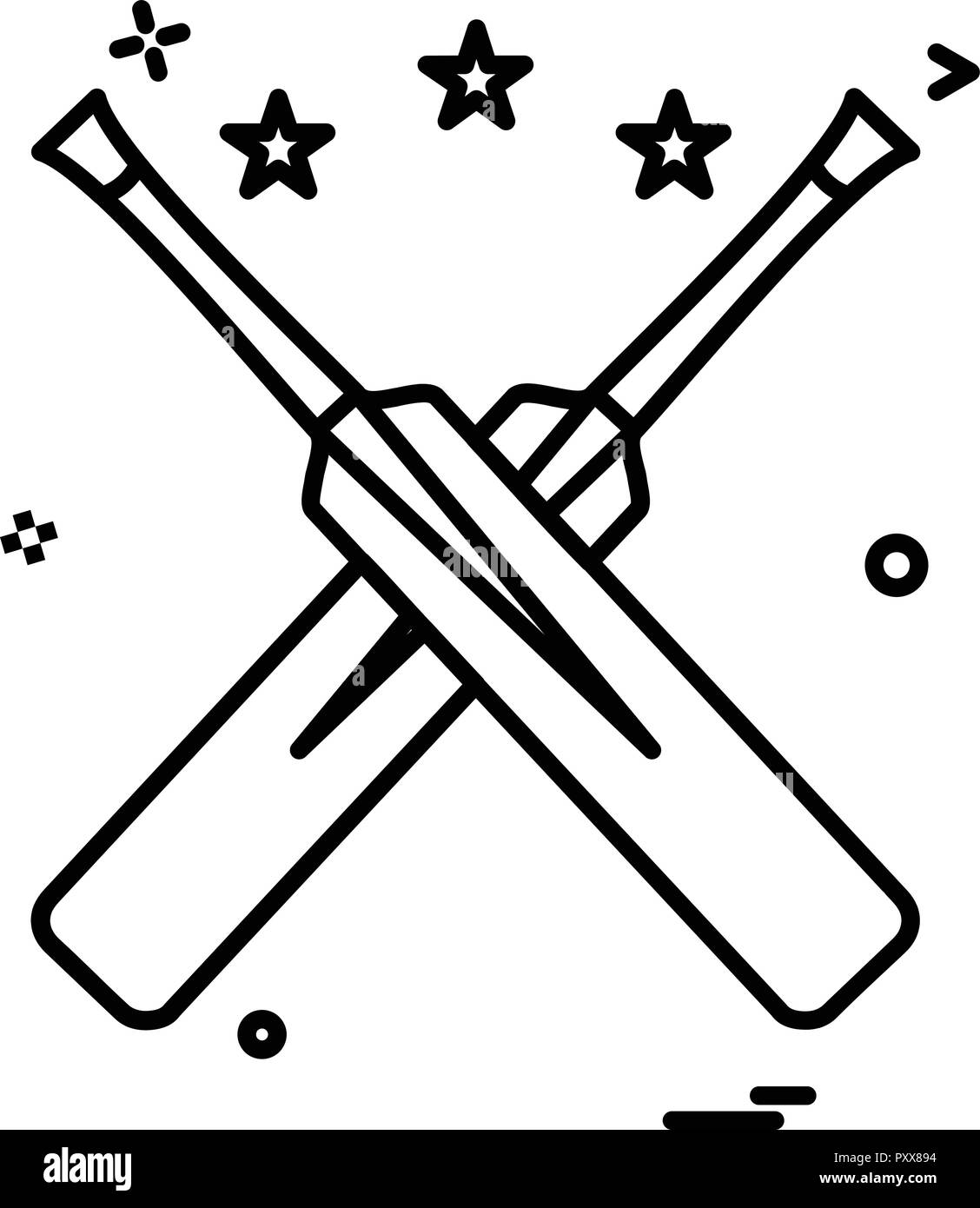 Les chauves-souris chauve-souris vecteur conception icône cricket star Illustration de Vecteur
