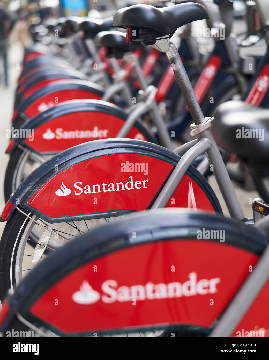 Santander, vélos alignés Banque D'Images