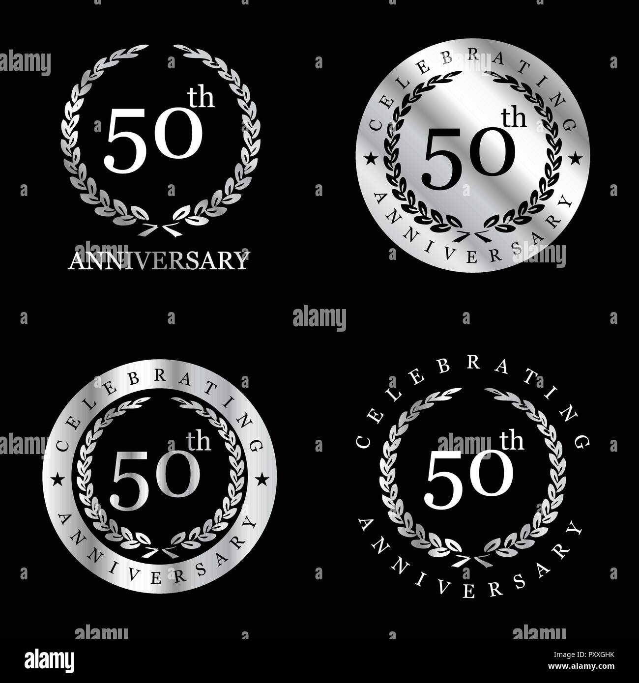 La célébration anniversaire badges avec vecteur de conception elegent Illustration de Vecteur