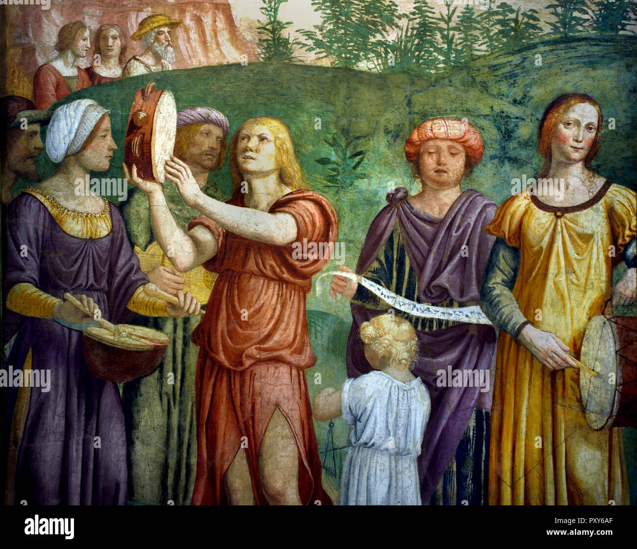 Le chant de triomphe des Israélites par Bernardino Luini 15-16ème siècle en Italie, l'italien. Fresco Banque D'Images