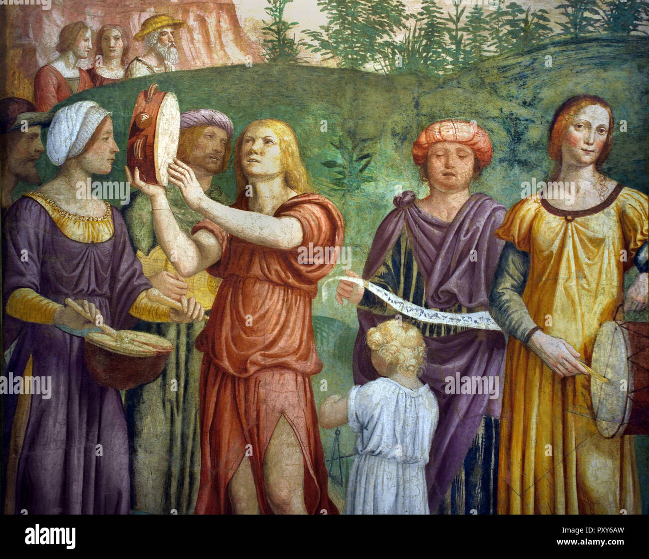 Le chant de triomphe des Israélites par Bernardino Luini 15-16ème siècle en Italie, l'italien. Fresco Banque D'Images