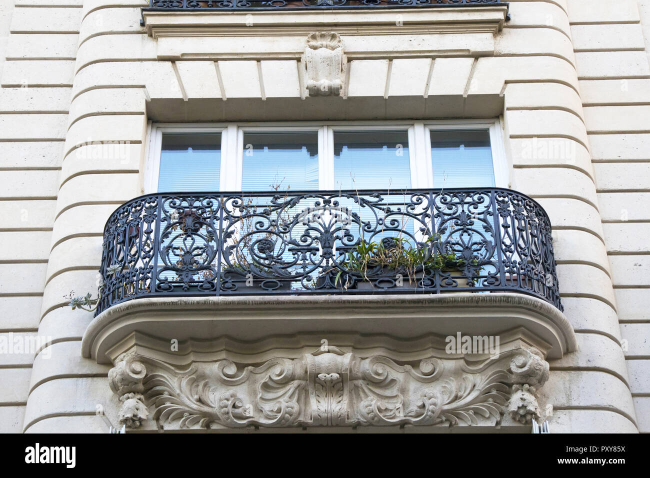 Détail d'un immeuble dans la Rue des Arènes, Paris 5ème, France Banque D'Images