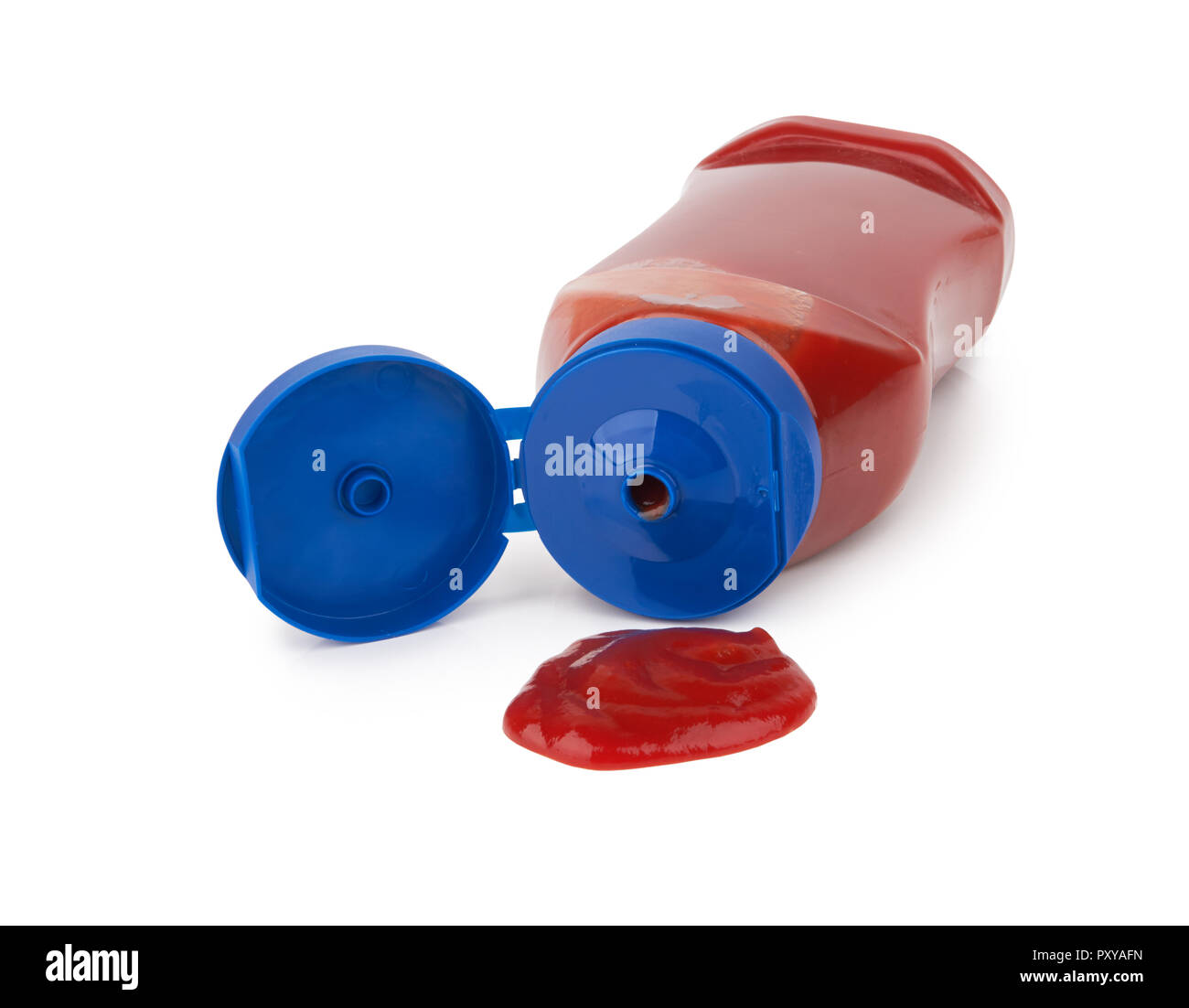 Bouteille de sauce tomate isolated on white Banque D'Images