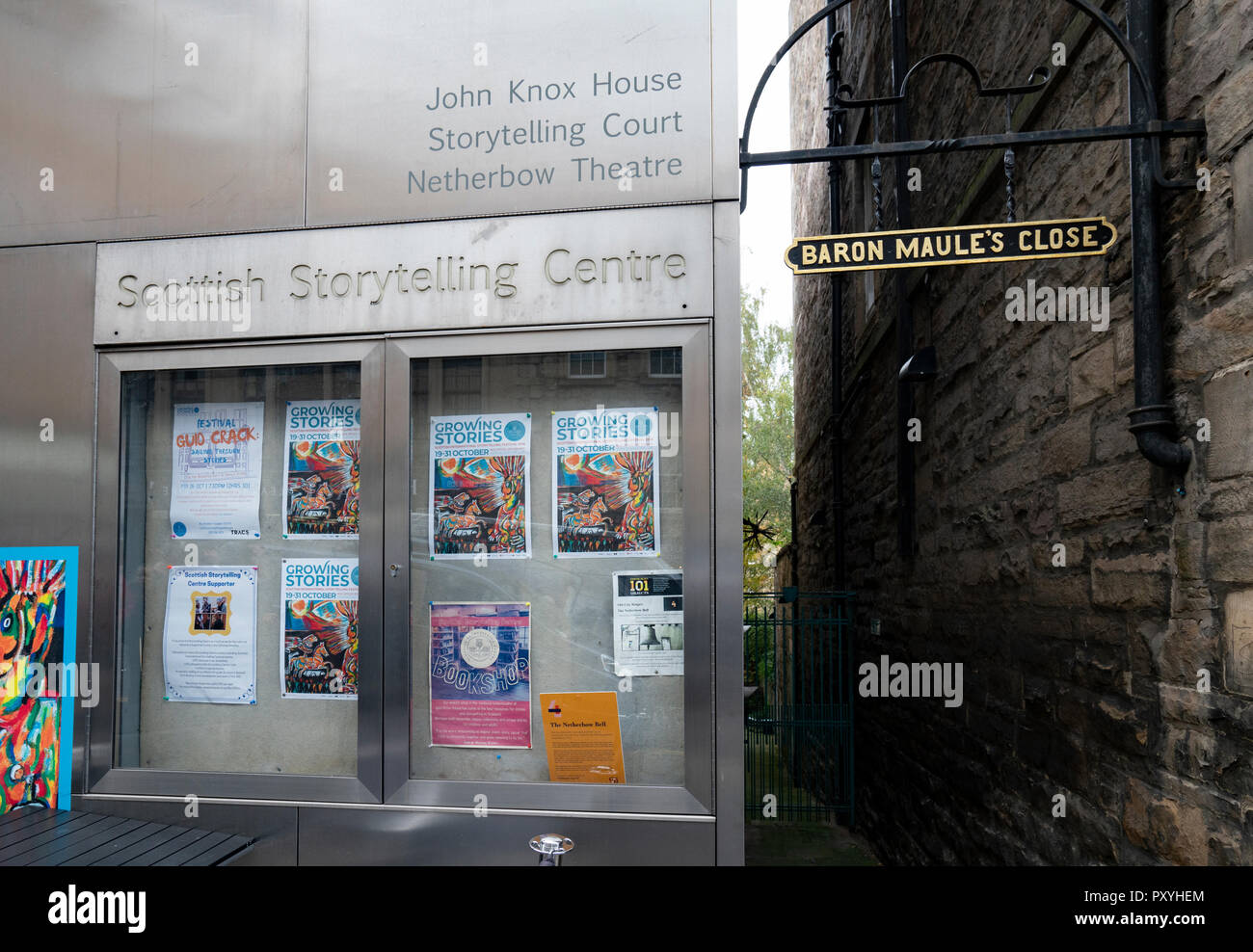 Vue extérieure de la Scottish Storytelling Centre sur le Royal Mile ( High Street) dans la vieille ville d'Édimbourg, Écosse, Royaume-Uni Banque D'Images