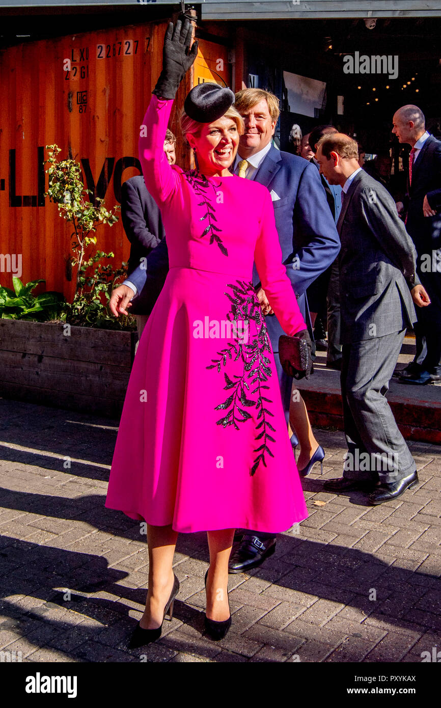 Londres, Royaume-Uni. 24 Oct, 2018. Le roi Willem-Alexander et Maxima La reine des Pays-Bas Visiter Brixton à Londres, Royaume-Uni, 24 octobre 2018. Roi des Pays-Bas et de la Reine sont au Royaume-Uni pour une visite officielle de deux jours. Crédit : Patrick van Katwijk |/dpa/Alamy Live News Banque D'Images