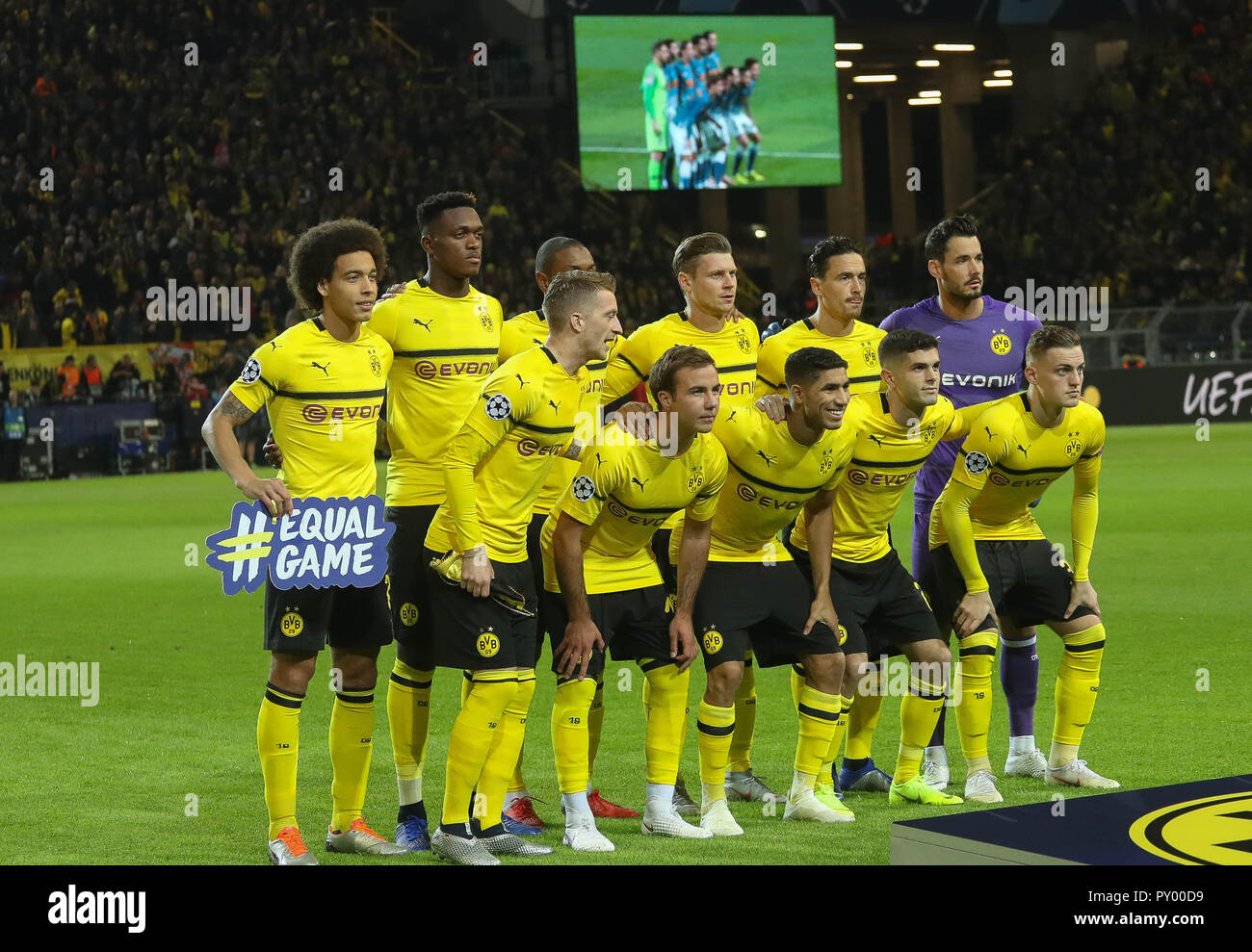 Dortmund, Allemagne. 24 octobre, 2018. Borussia Dortmund L'équipe au cours  de l'UEFA Champions League, groupe d'un match de football entre le Borussia  Dortmund et l'Atlético de Madrid le 24 octobre 2018 au