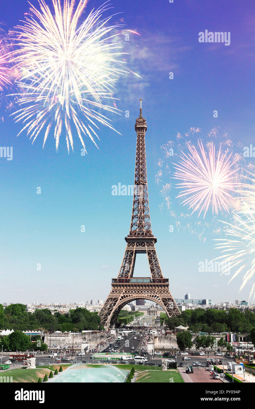La Tour Eiffel et Paris cityscape Banque D'Images