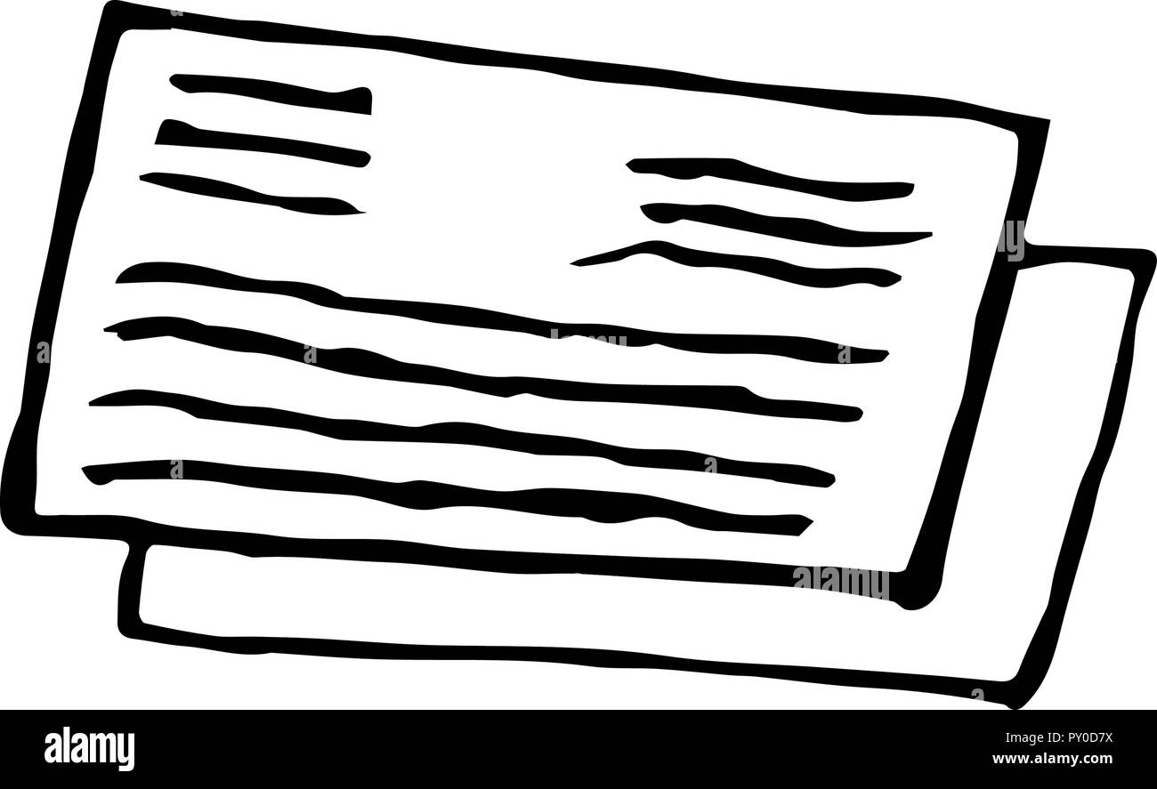 Carte postale illustration vectorielle dans doodle style. Télévision simple dessin à la main. Illustration de Vecteur