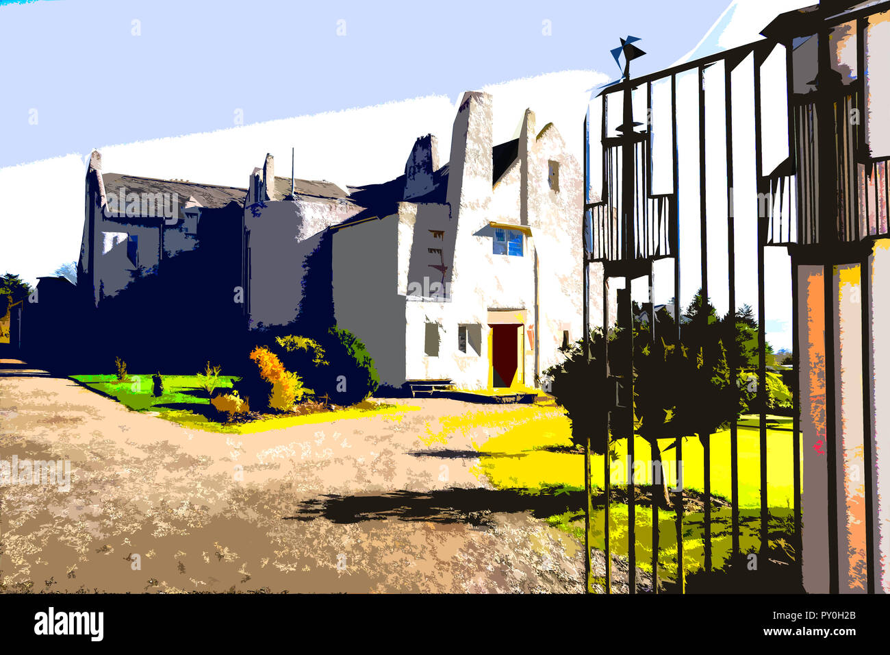 Image modifiée de Hill House, Helensburgh conçu par Charles Rennie MacIntosh. Banque D'Images