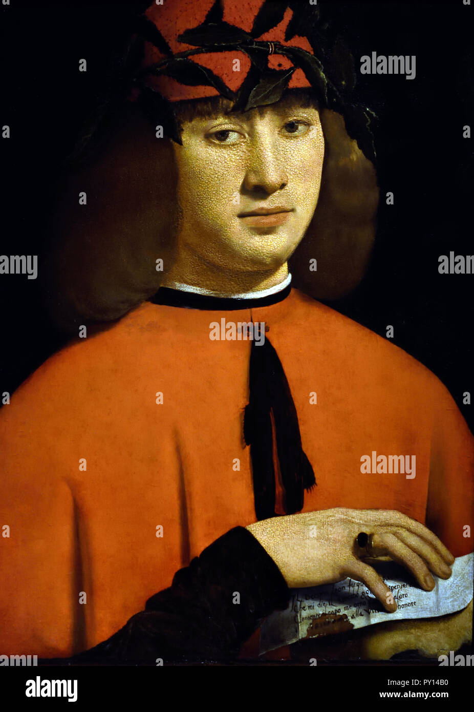 Portrait du poète Gerolamo Casio 1490 - 1500 par Giovanni Antonio Canal 15e siècle, l'Italie, l'italien. Banque D'Images