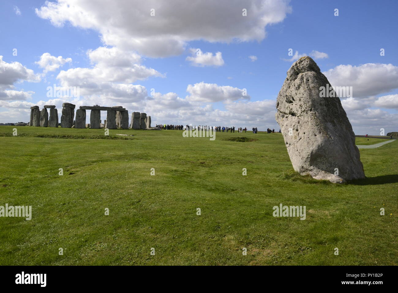 La Heelstone à Stonehenge, Wiltshire, England, UK Banque D'Images