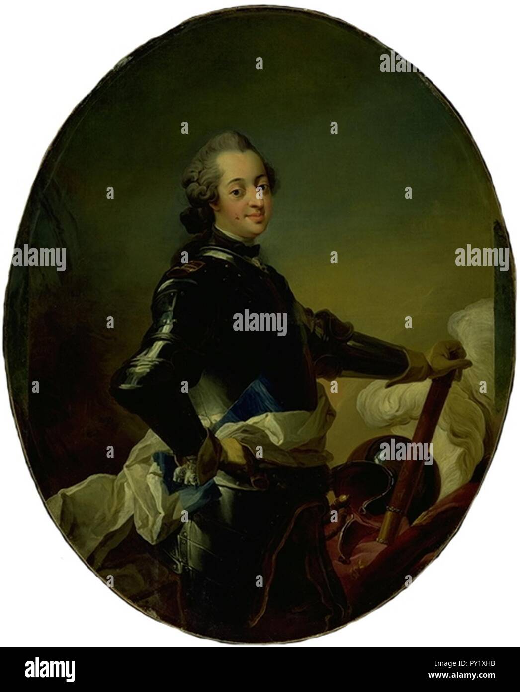 C.G. Pilo - Portraet af Frederik V j'rustning - Banque D'Images