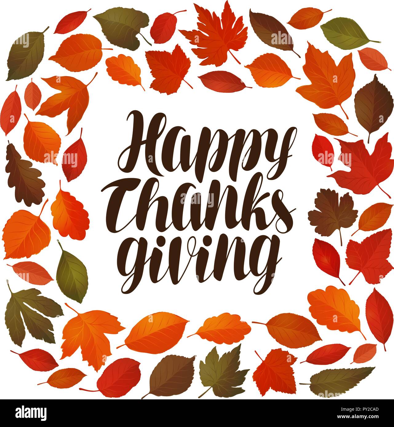 Happy Thanksgiving, carte de vœux. Maison de bannière. Vector illustration Illustration de Vecteur