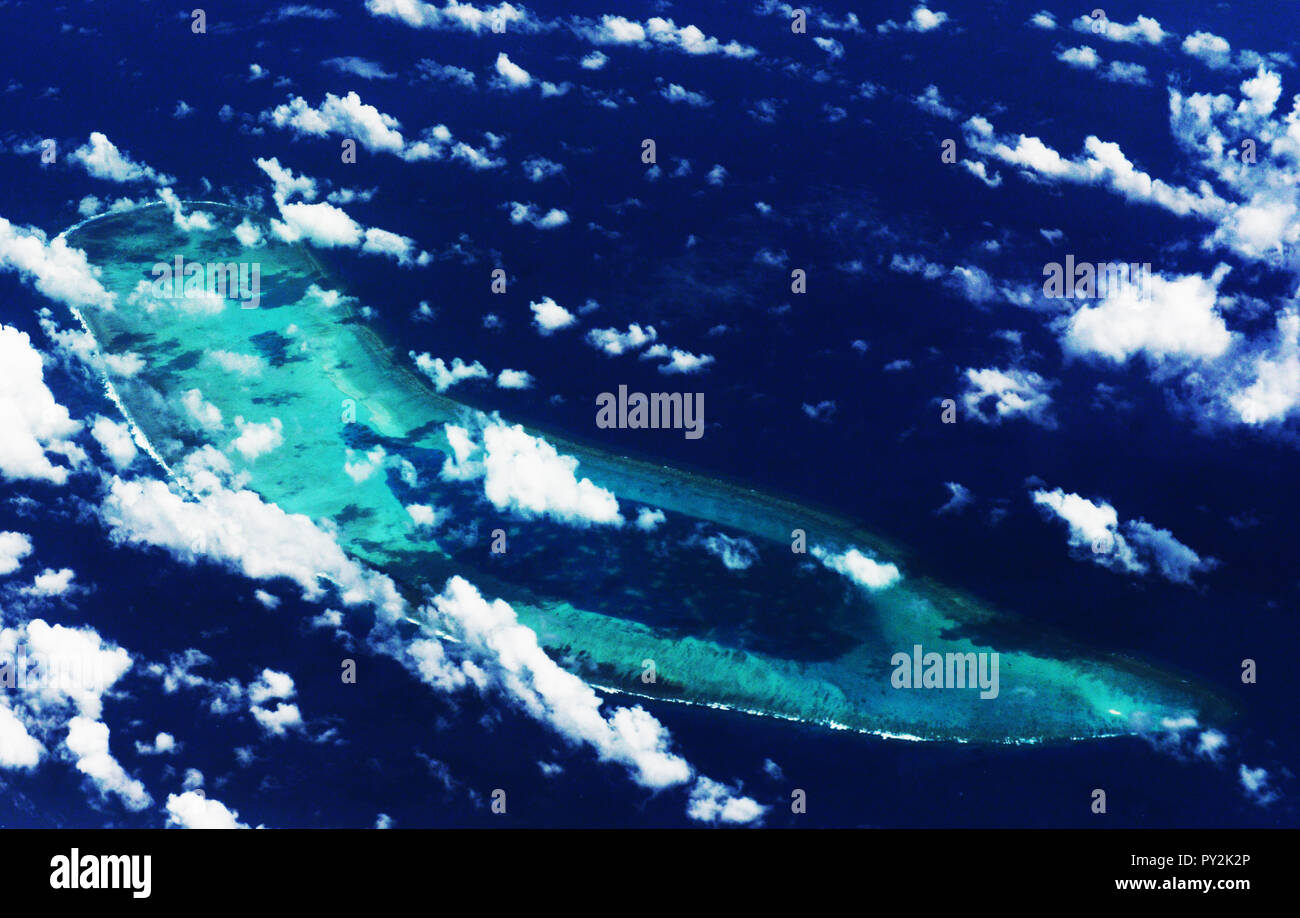 Vue aérienne de l'Antilope de corail au îles Paracels en mer de Chine du Sud. Banque D'Images