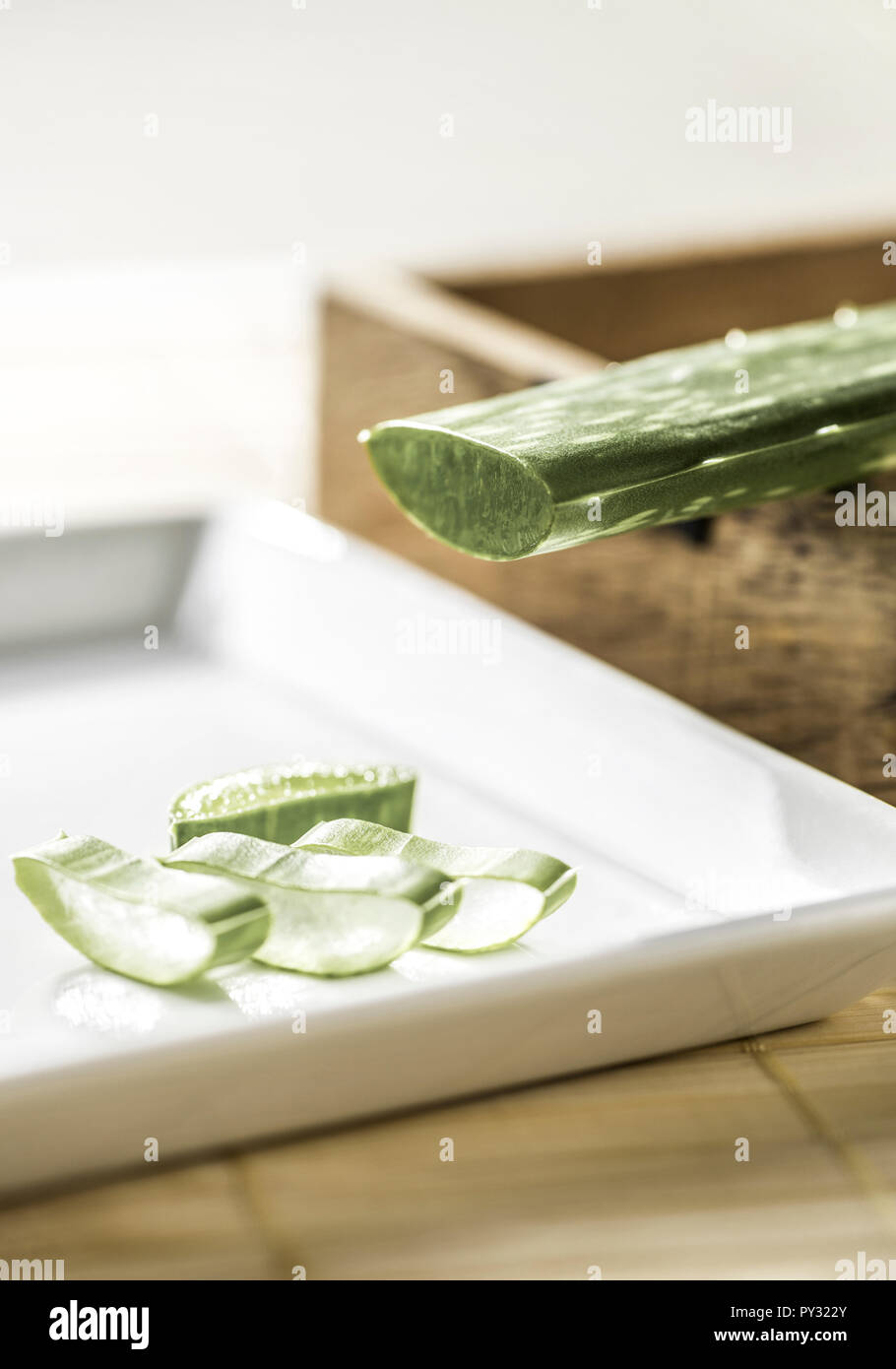 Kosmetik, Aloe Vera Pflanze Banque D'Images