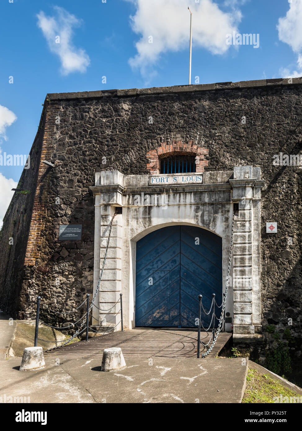 Fort-de-France, Martinique - 19 décembre 2016 : Porte de la Fort Saint Louis de Fort-de-France, France, ministère de l'outre-mer des Caraïbes Martinique, Banque D'Images