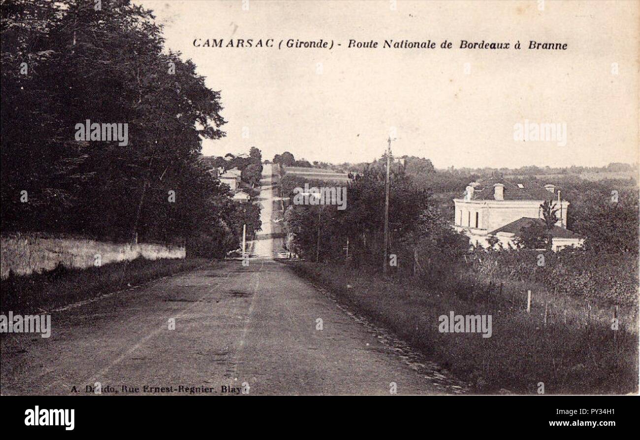 Saint loubès - route nationale 1. Banque D'Images