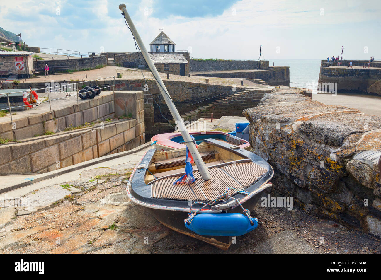 11 Juin 2018 : Charlestown, Cornwall, UK - un exemple d'un port de travail géorgien, il betweel a été construit en 1791 et 1801, et a été utilisé comme un Banque D'Images