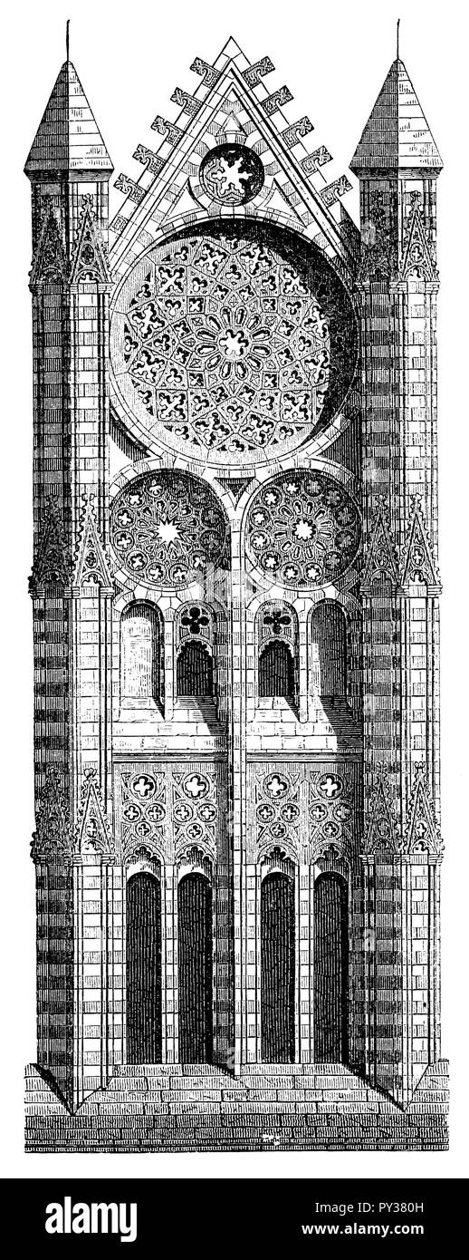 Pignon de la Katharinenkirche à Brandebourg, 1870 Banque D'Images