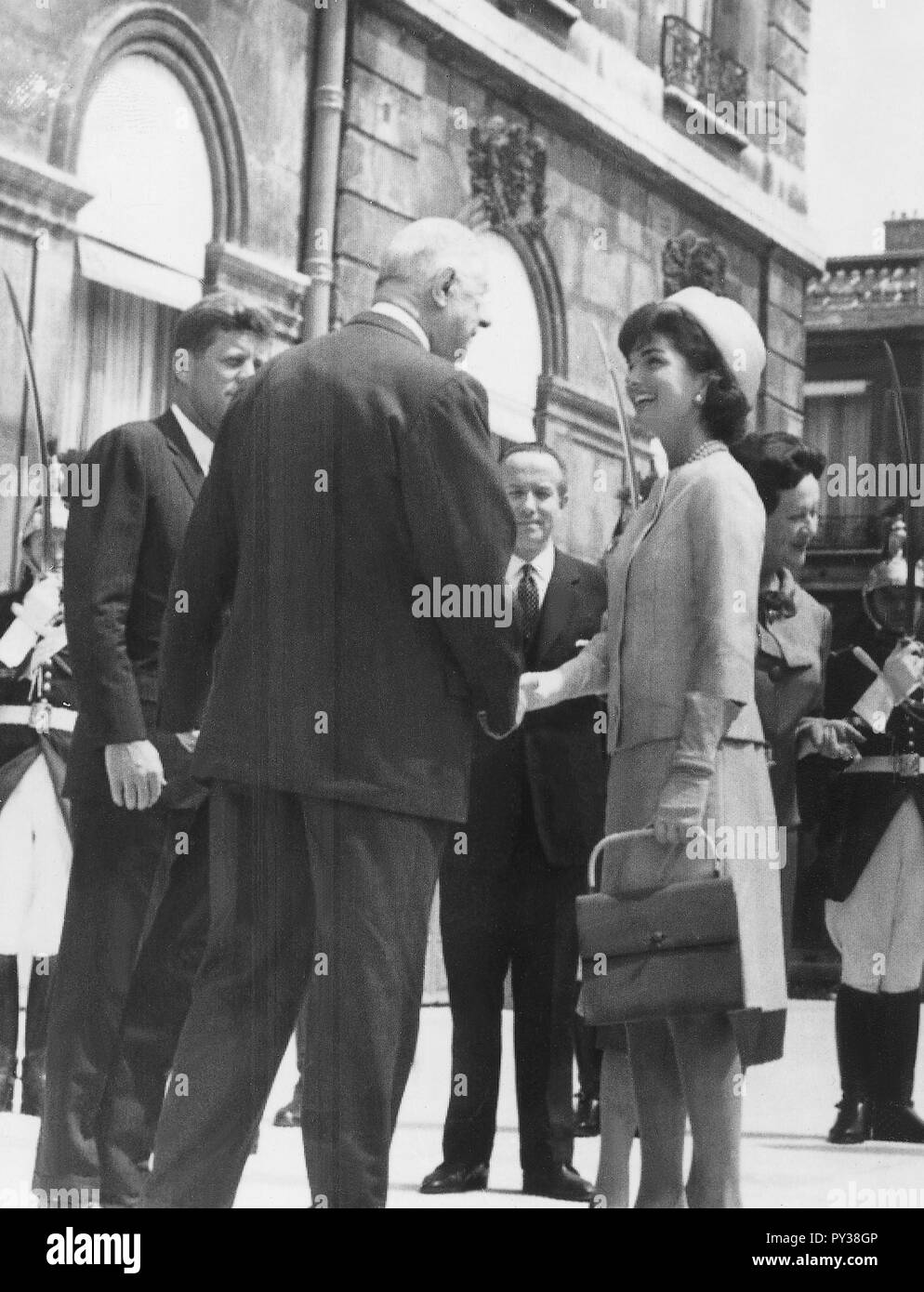 John Fitzgerald Kennedy, charles de gaulle, Jacqueline lee bouvier Banque D'Images