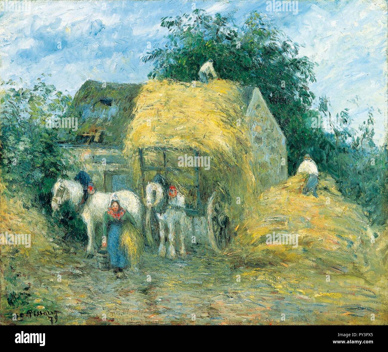 Camille Pissarro - Le Hay Cart, Montfoucault Banque D'Images