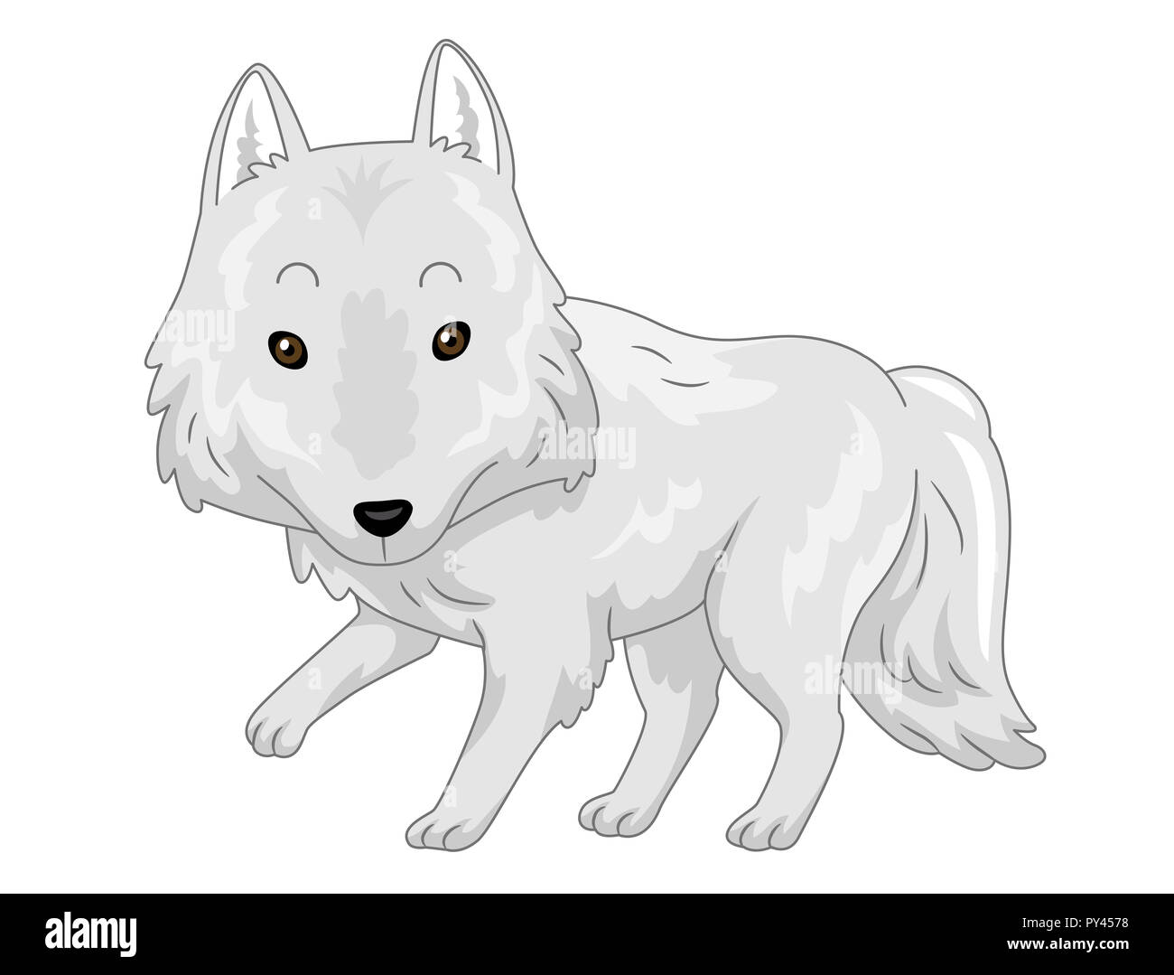 Illustration D Un Loup Blanc Photo Stock Alamy