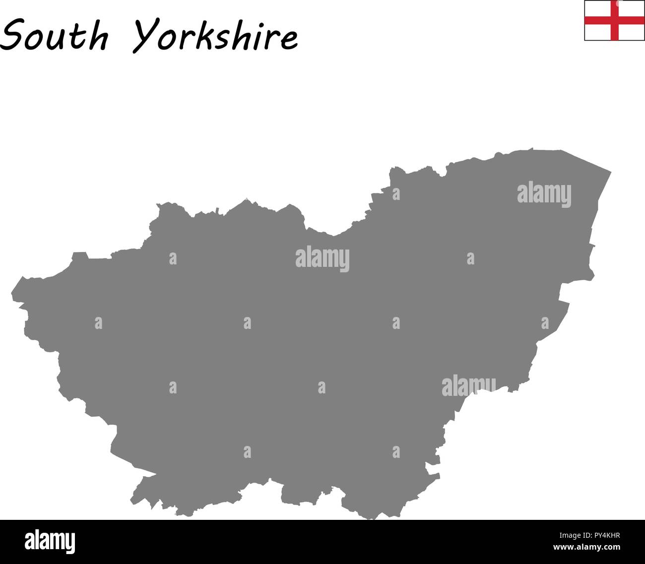 Carte de haute qualité est un comté de l'Angleterre. South Yorkshire Illustration de Vecteur