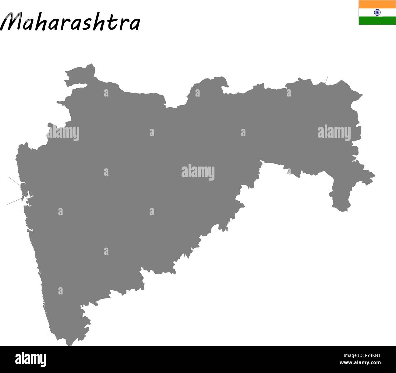 Carte de haute qualité du Maharashtra est un état de l'Inde Illustration de Vecteur