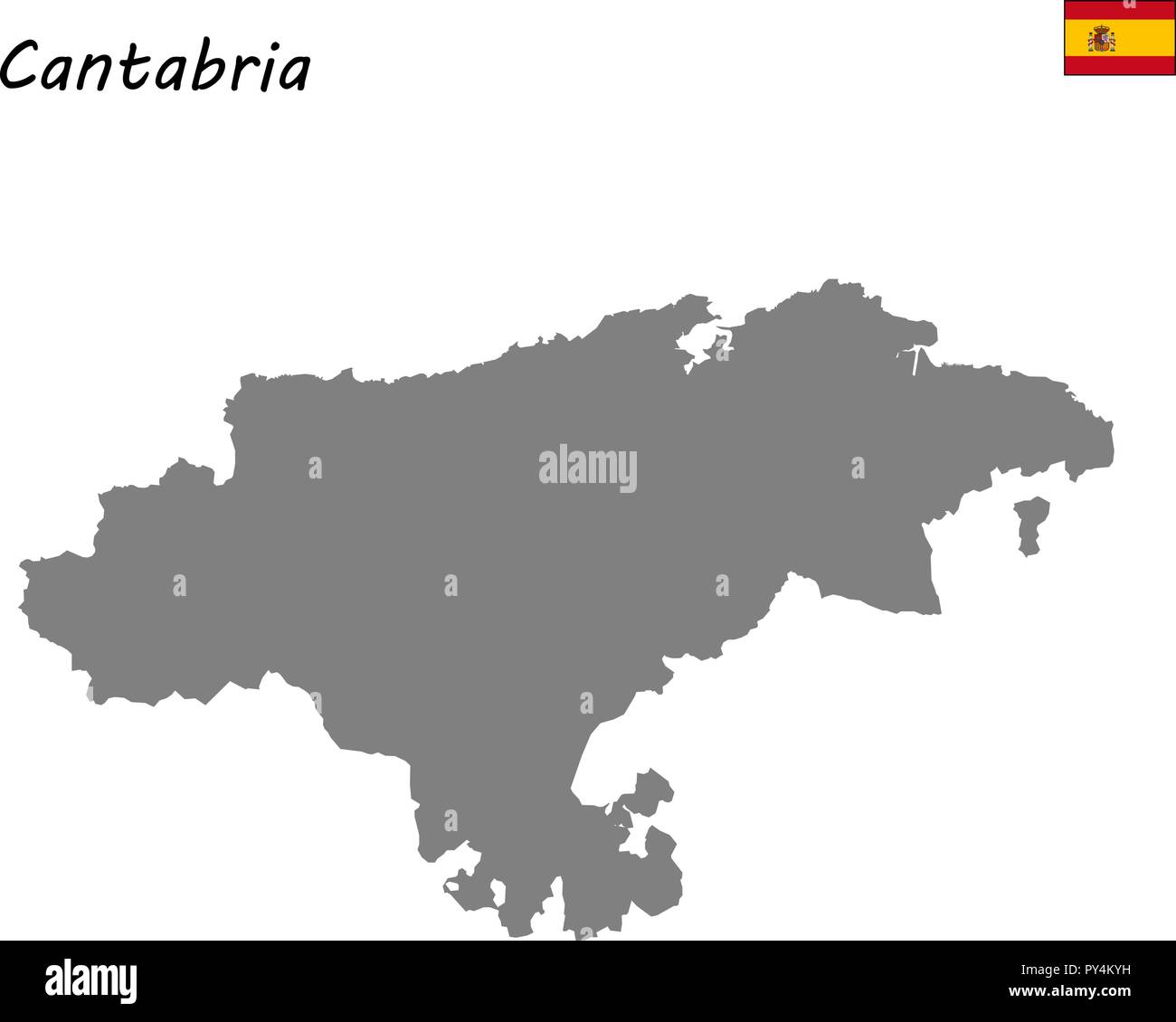 Carte haute qualité communauté autonome d'Espagne. Cantabrie Illustration de Vecteur