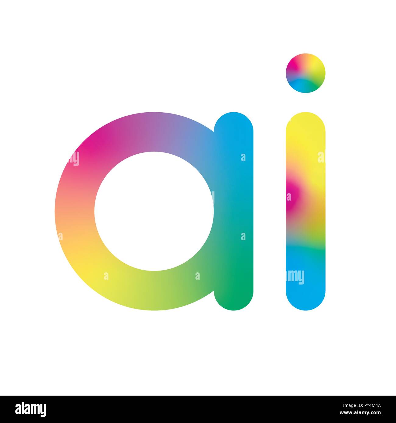 Logo de l'intelligence artificielle. Lettre de l'IA. L'intelligence artificielle et l'apprentissage machine Concept. Symbole vecteur AI. Réseaux de neurones et l'autre concepts des technologies modernes. Illustration de Vecteur