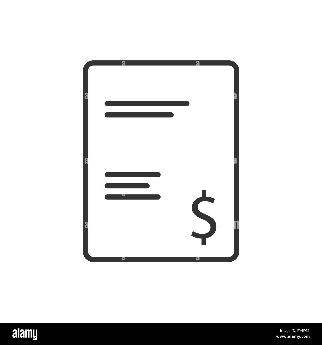 L'icône de la ligne de facture sur un fond blanc. Vector illustration Illustration de Vecteur