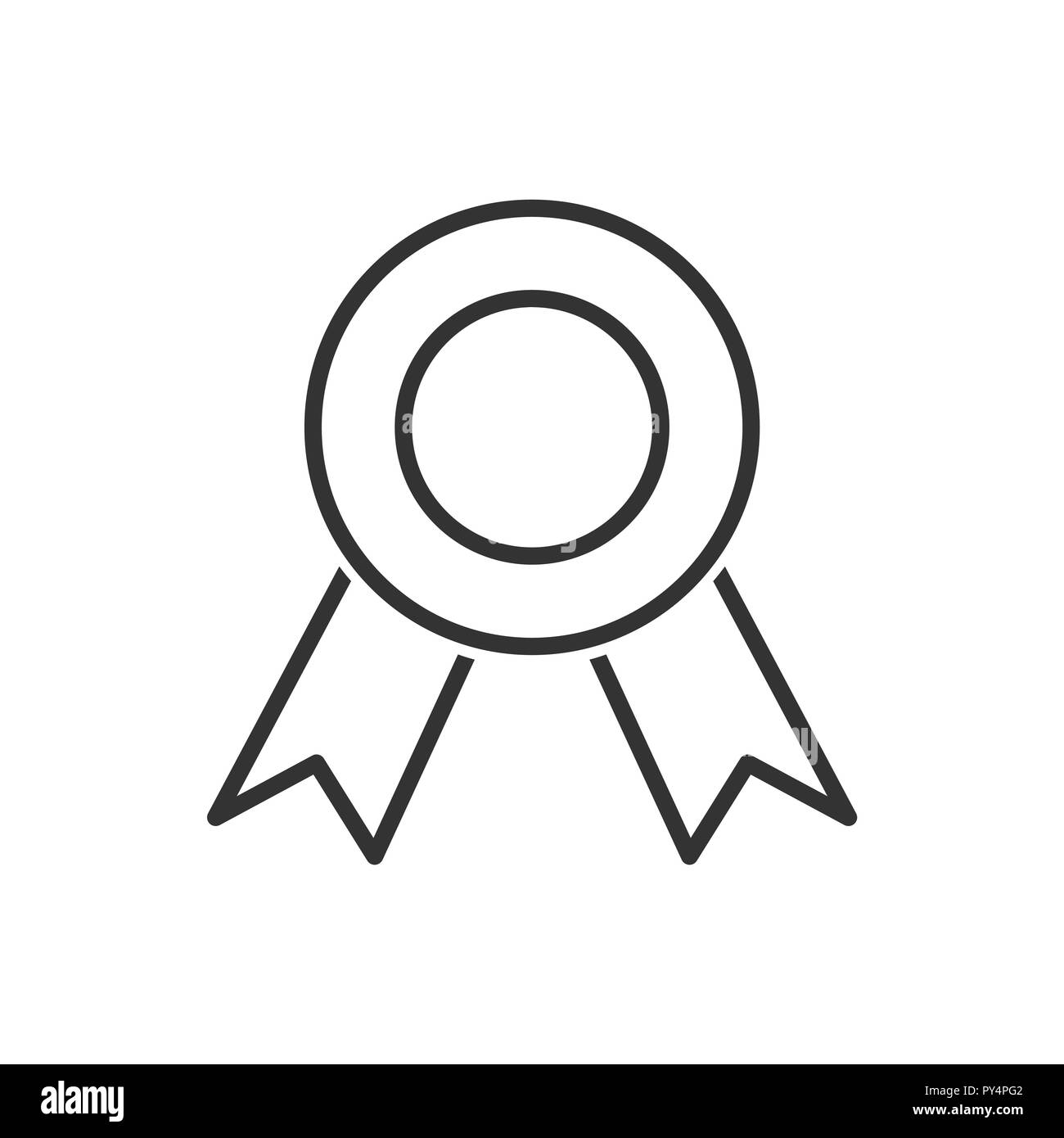 L'icône de la ligne médaille sur un fond blanc. Vector illustration Illustration de Vecteur