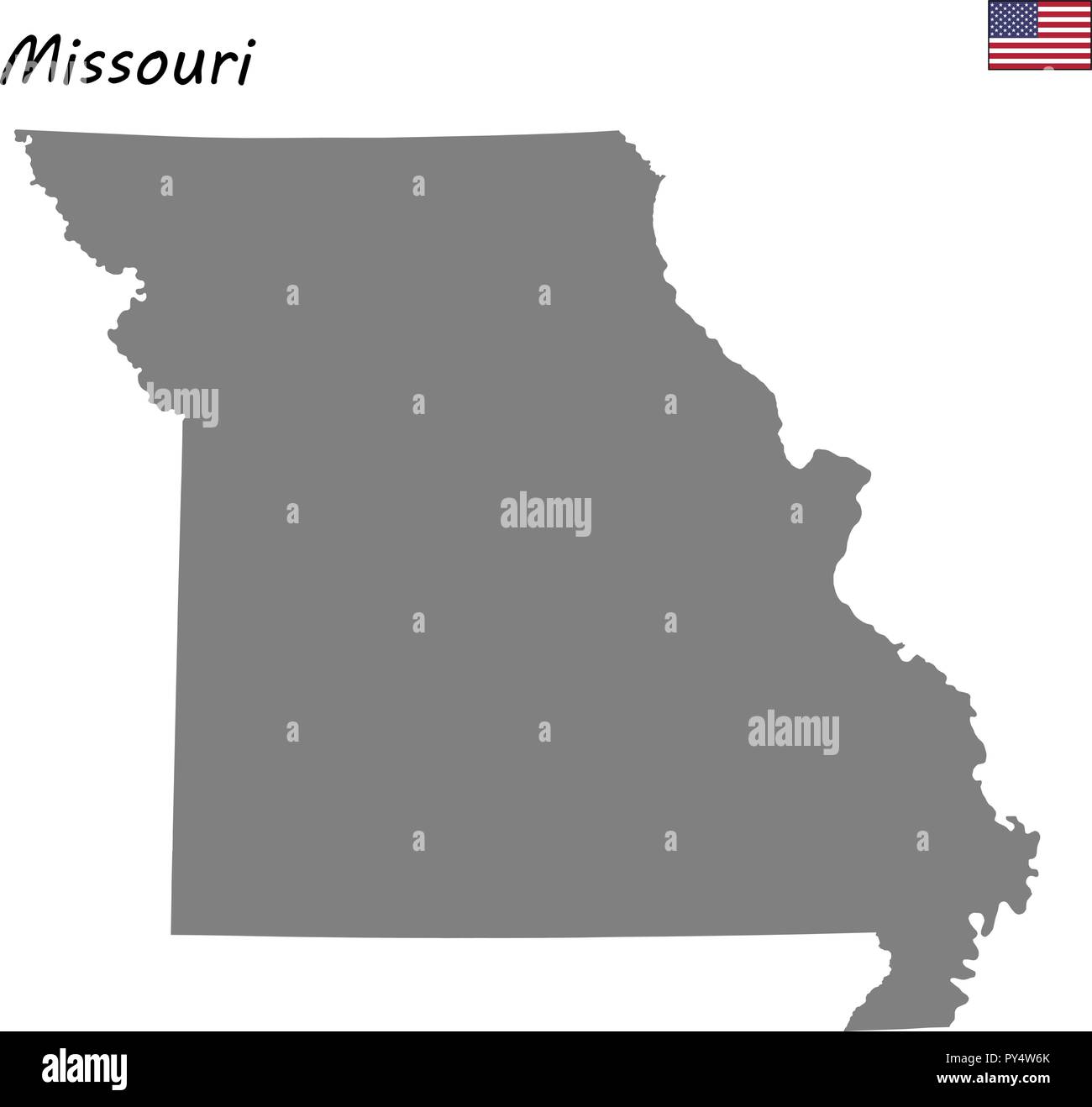 Carte haute qualité État des États-Unis. Missouri Illustration de Vecteur