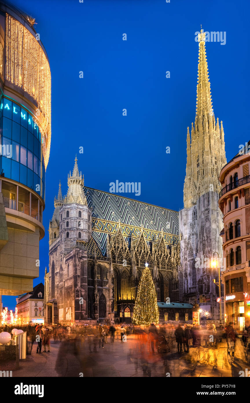 Wien, Stephansdom zu Weihnachten - Vienne, la cathédrale St Stephens au temps de Noël Banque D'Images