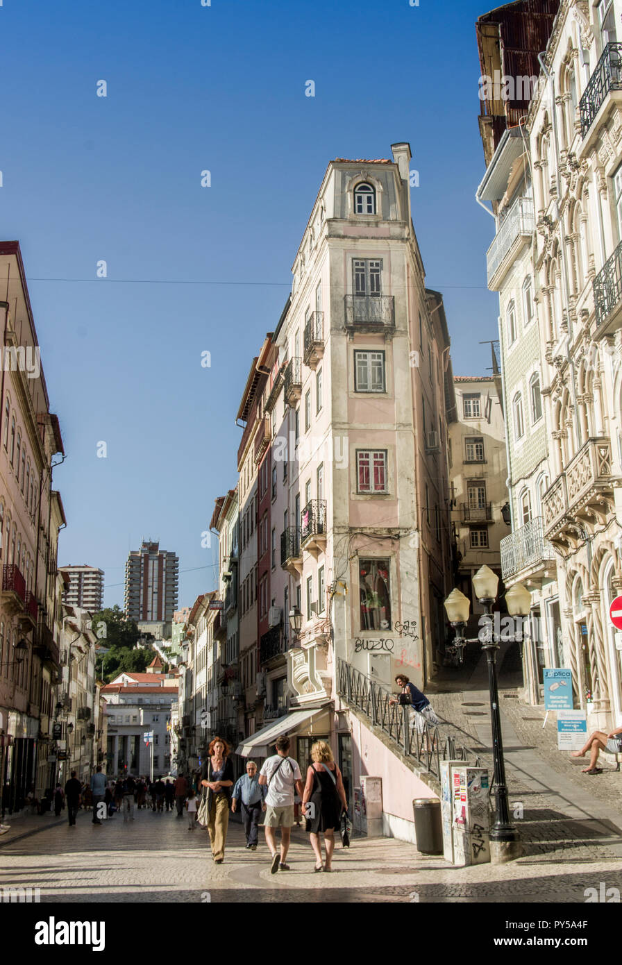Vieille ville et de la rue commerçante de Coimbra, Coimbra, Coimbra, Portugal, Europe district Banque D'Images