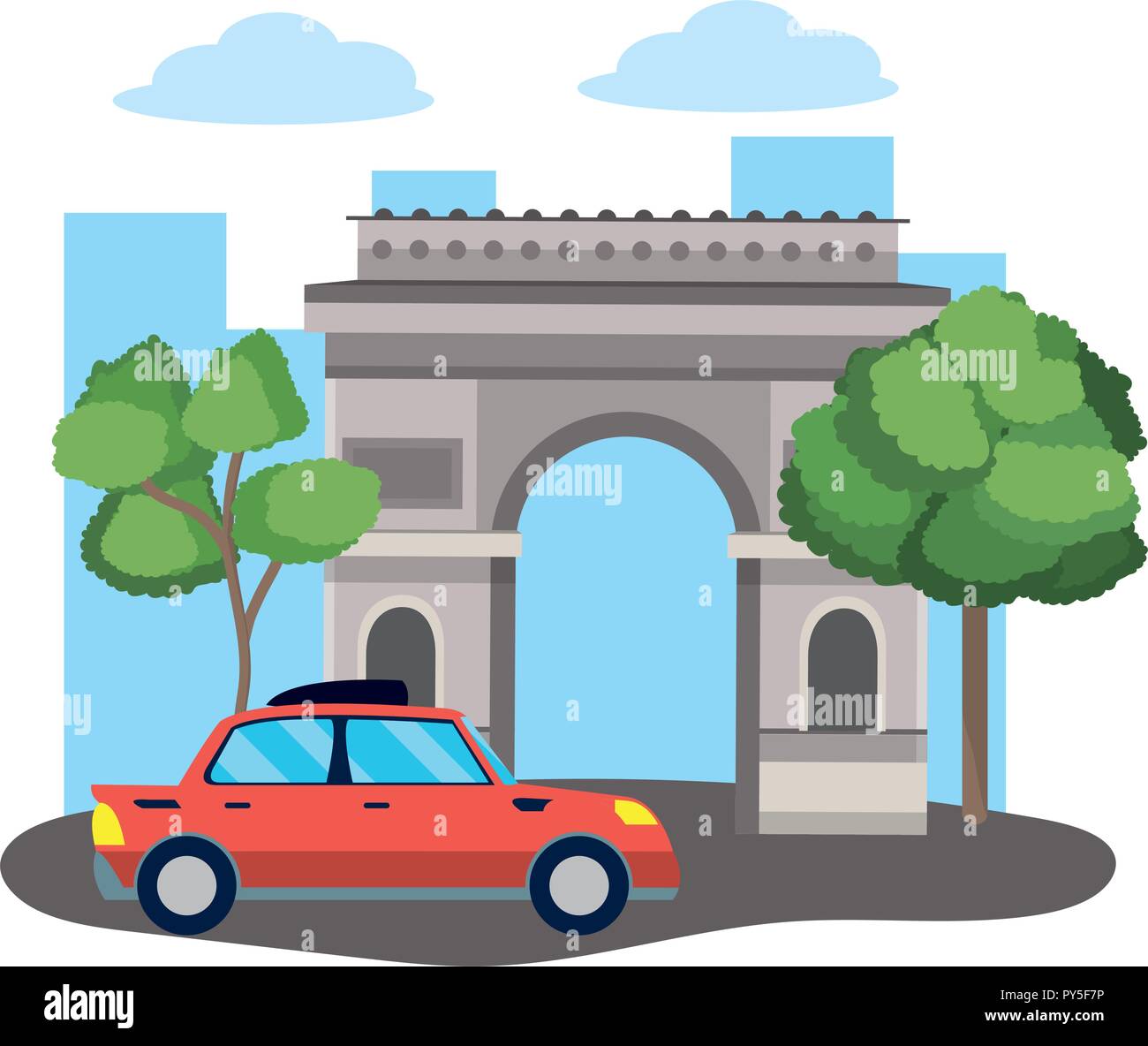 Technologie voiture autonome Illustration de Vecteur