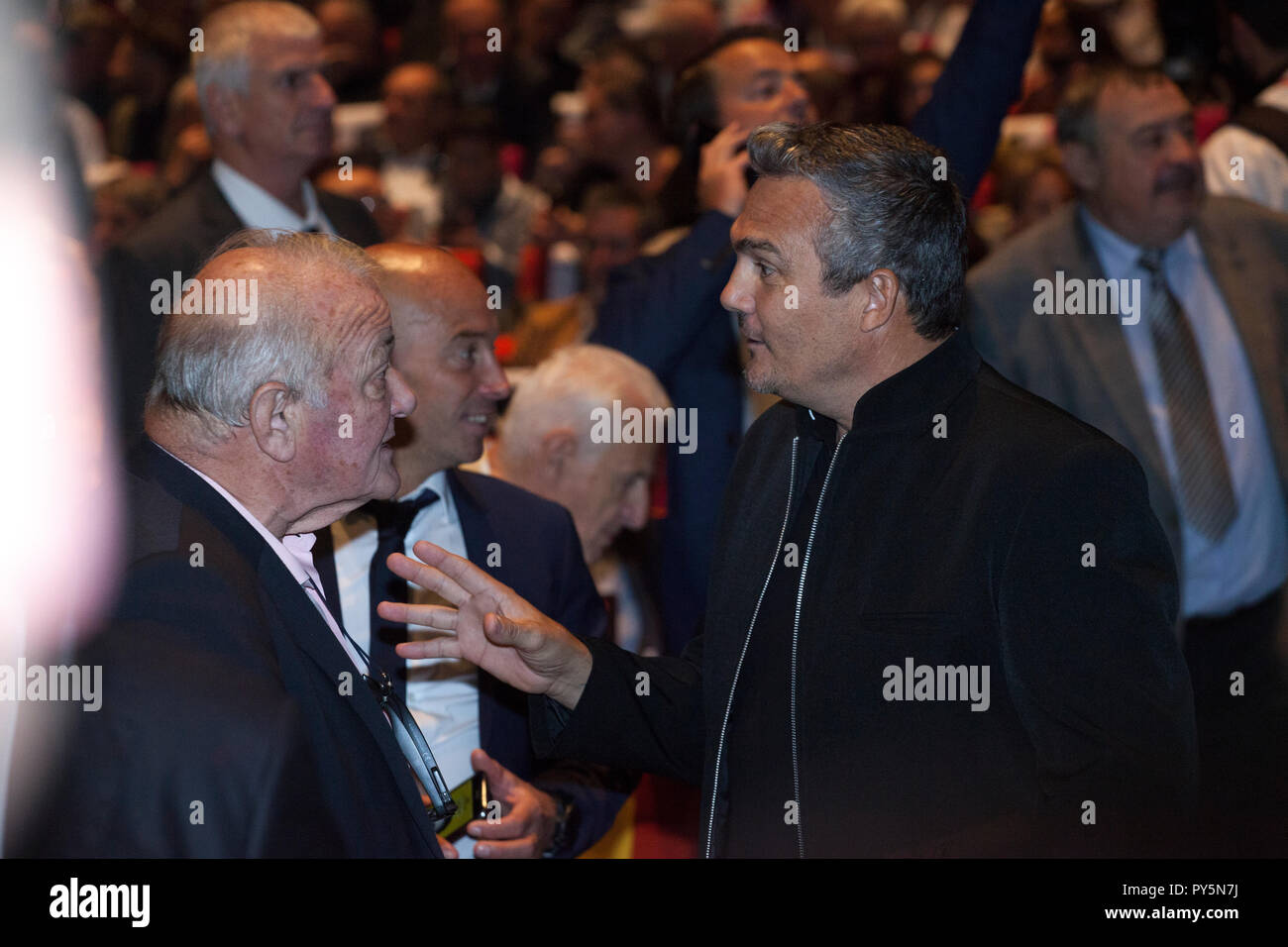 Paris, France. 25 octobre, 2018. 25-10-2018 : le cyclisme : Présentation du Tour de France 2019 : Paris Jean Marie Leblanc, Richard Virenque : Crédit photos Orange/Alamy Live News Banque D'Images