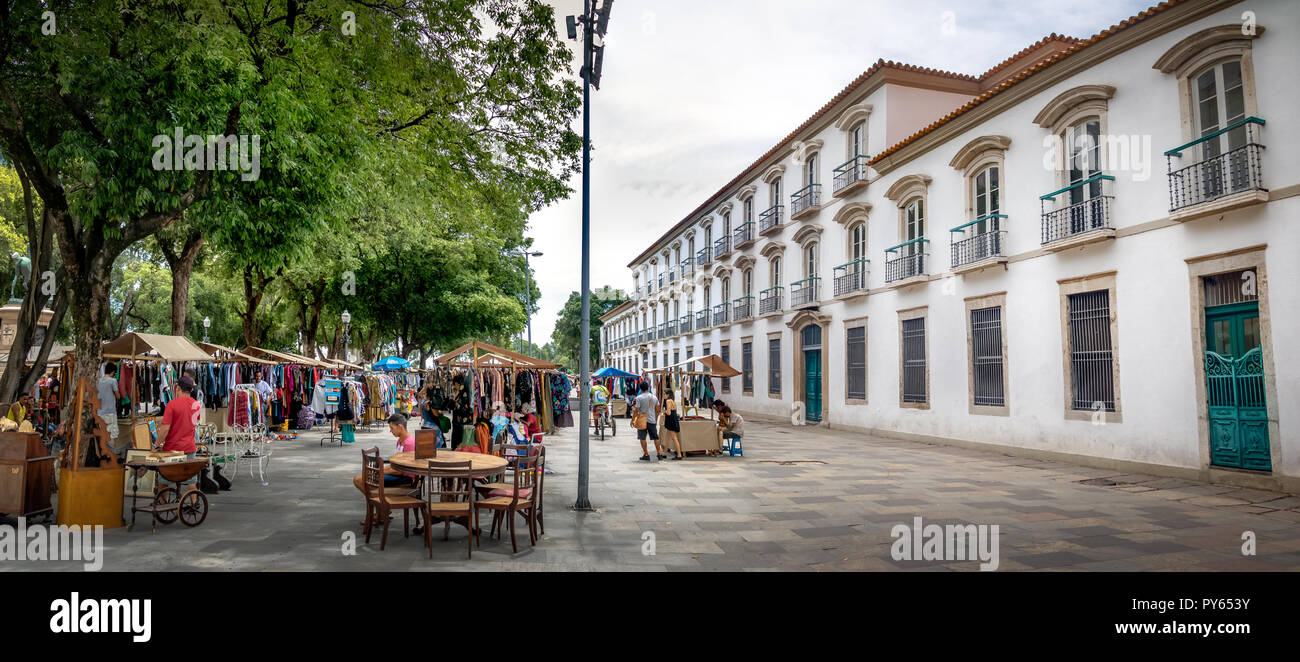 Paco Imperial ancien Palais Impérial et marché aux puces de la Place XV - Rio de Janeiro, Brésil Banque D'Images