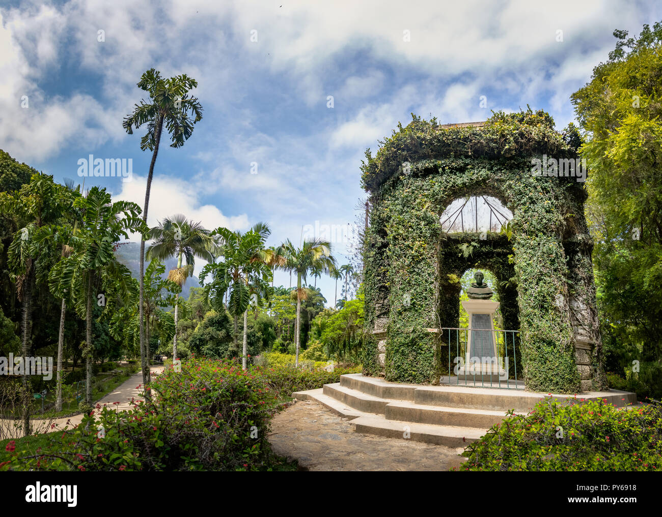 Frère Leandro do Sacramento mémorial en l'honneur du premier directeur du Jardim Botanico Botanical Garden - Rio de Janeiro, Brésil Banque D'Images