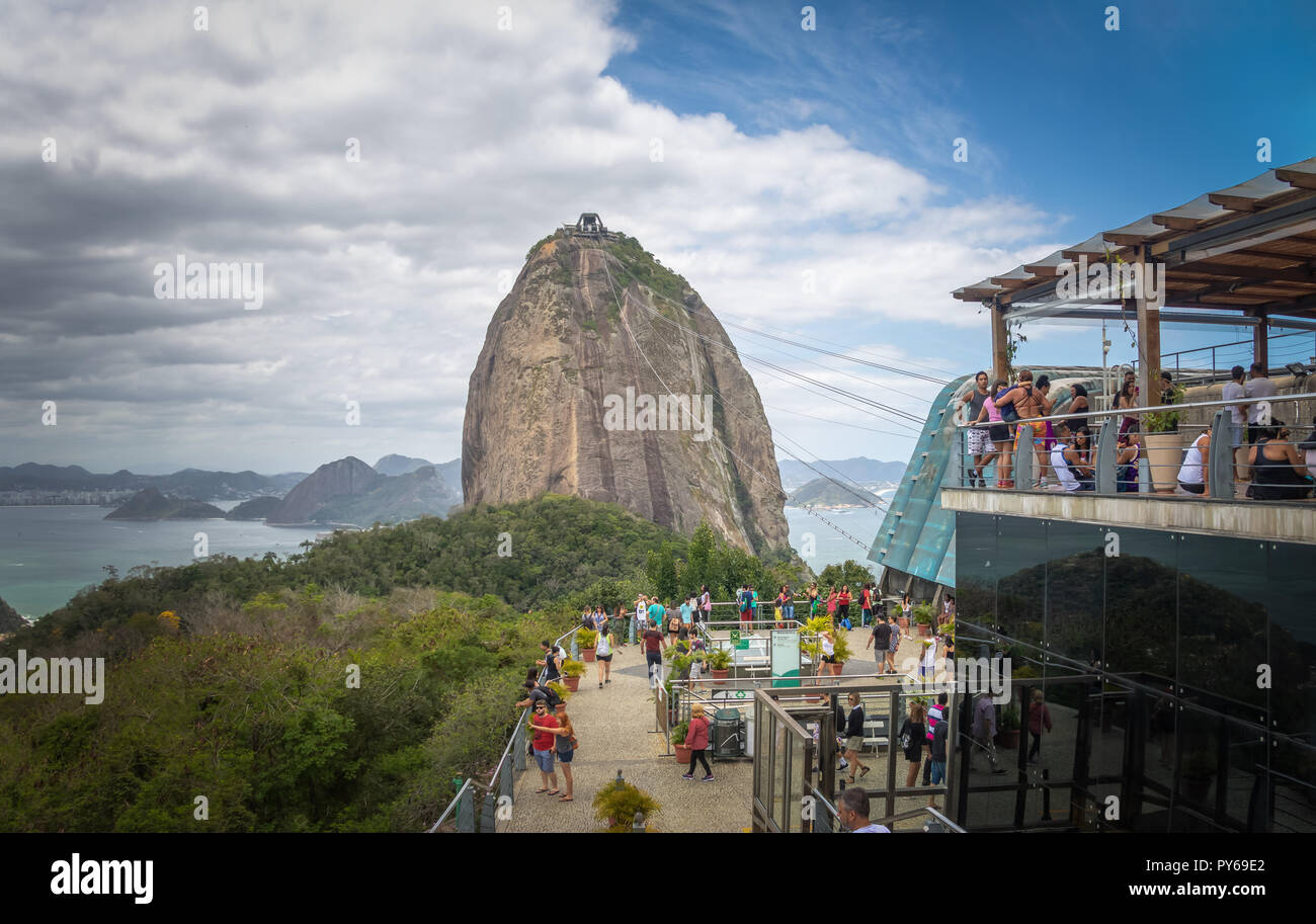 Sugar Loaf mountain station du téléphérique à Urca Hill - Rio de Janeiro, Brésil Banque D'Images