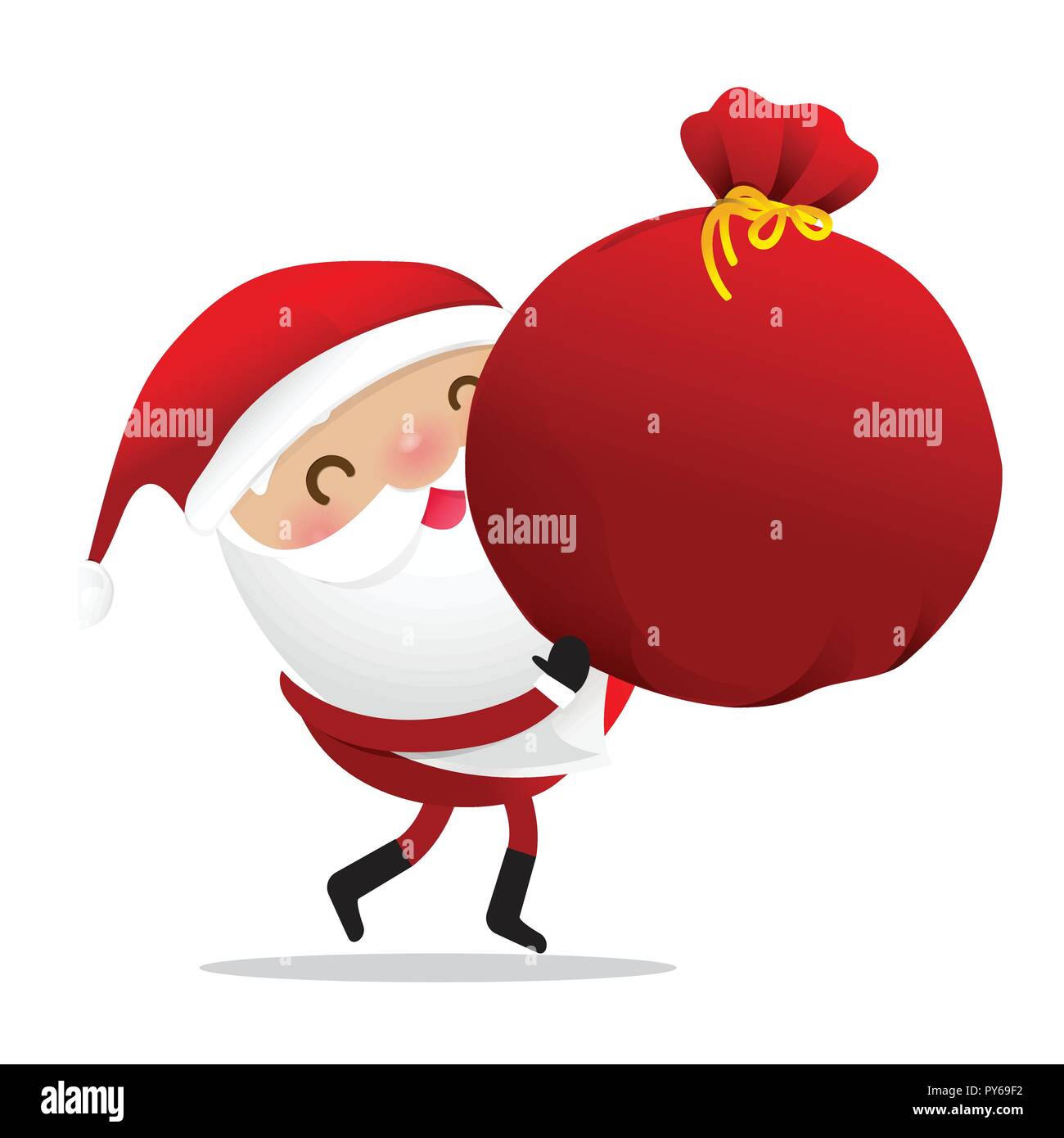 Joyeux Noël père noël personnage cartoon isolé sur fond whire illustration vecteur eps10 Illustration de Vecteur