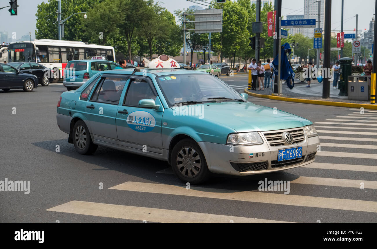 Un taxi à Shanghai, Chine, Asie Banque D'Images