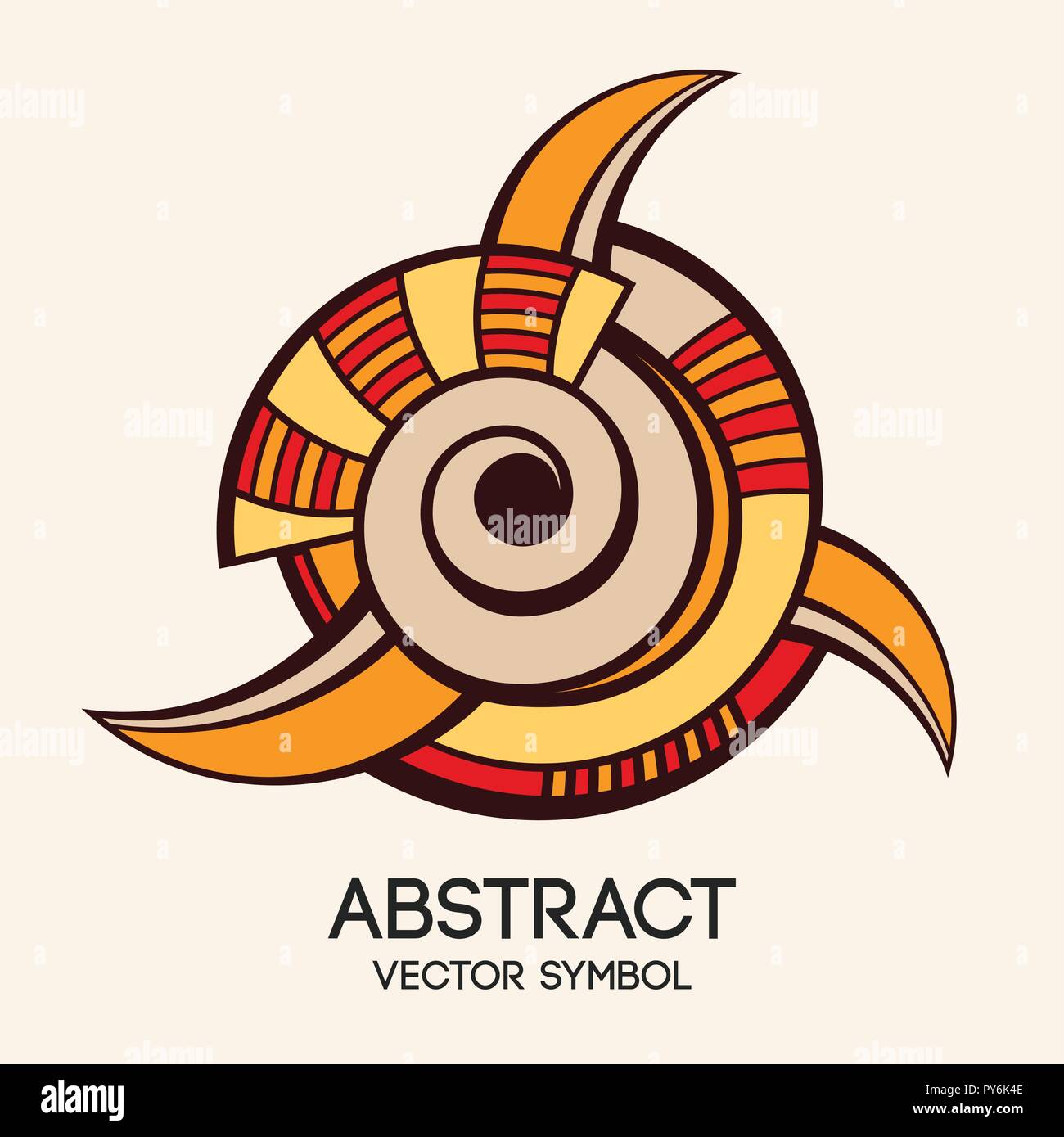 Symbole géométrique abstraite. Concept de l'imagination, la magie, l'alchimie, la religion, la philosophie, la spiritualité, l'occultisme, la créativité. Logo linéaire et spiritua Illustration de Vecteur