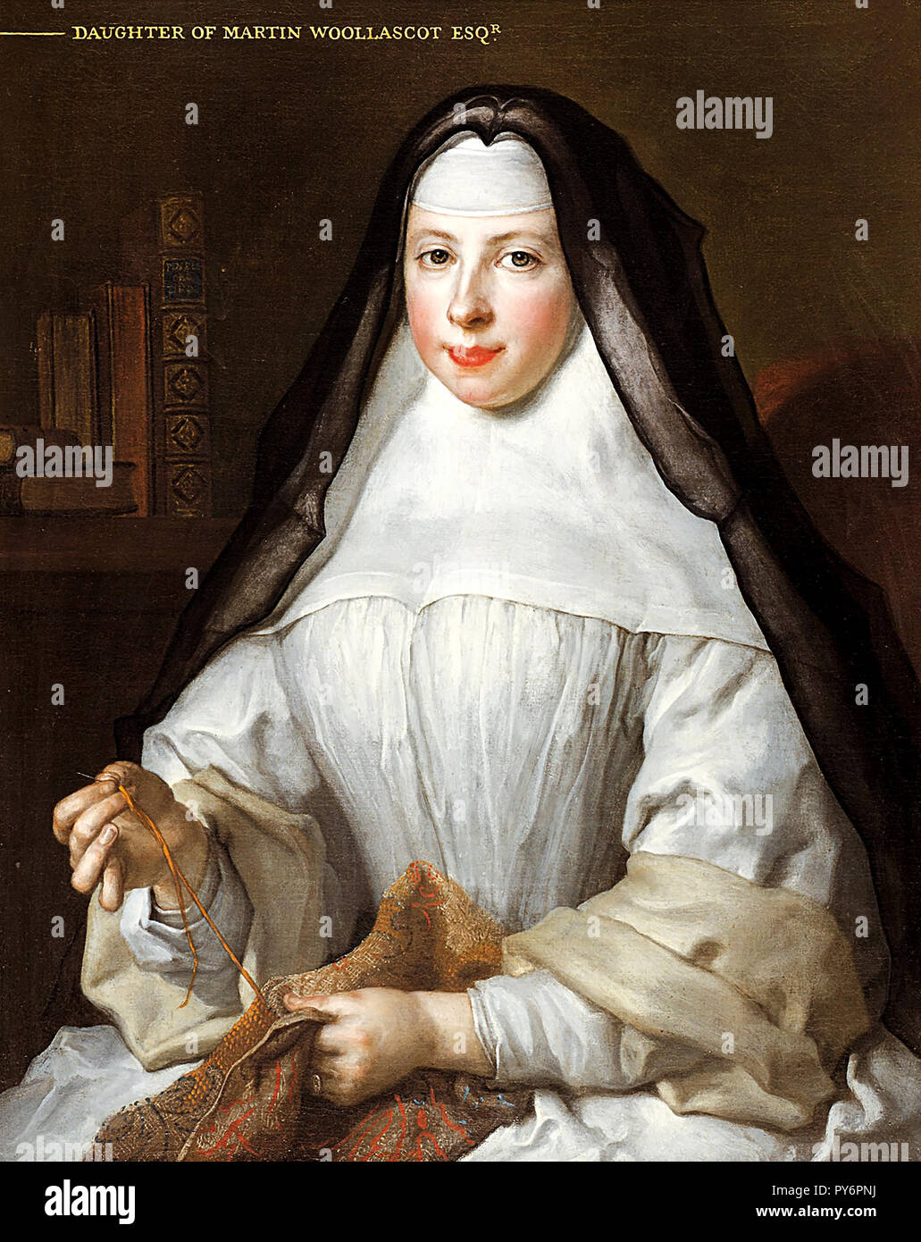 Nicolas de Largilliere, Frances Woollascott, une nonne augustinienne 1729 Huile sur toile, Musée des beaux-arts de l'Australie du Sud. Banque D'Images