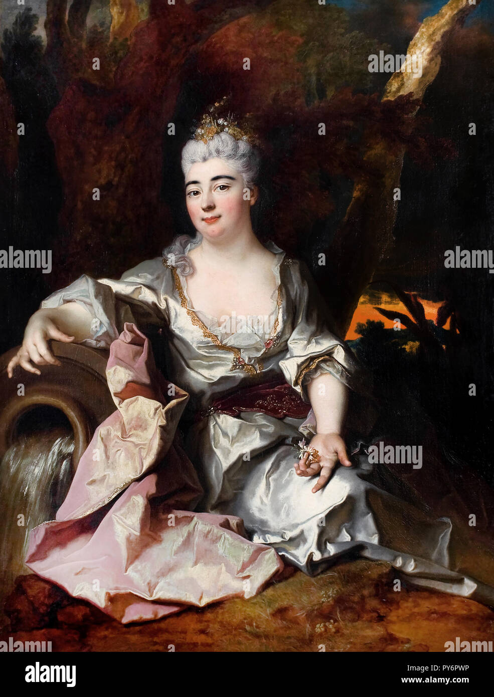 Nicolas de Largilliere, Portrait de Marie Louise Élisabeth d'Orléans Duchesse de Berry, vers 1714 huile sur toile, Frost Art Museum, Miami, Floride. Banque D'Images