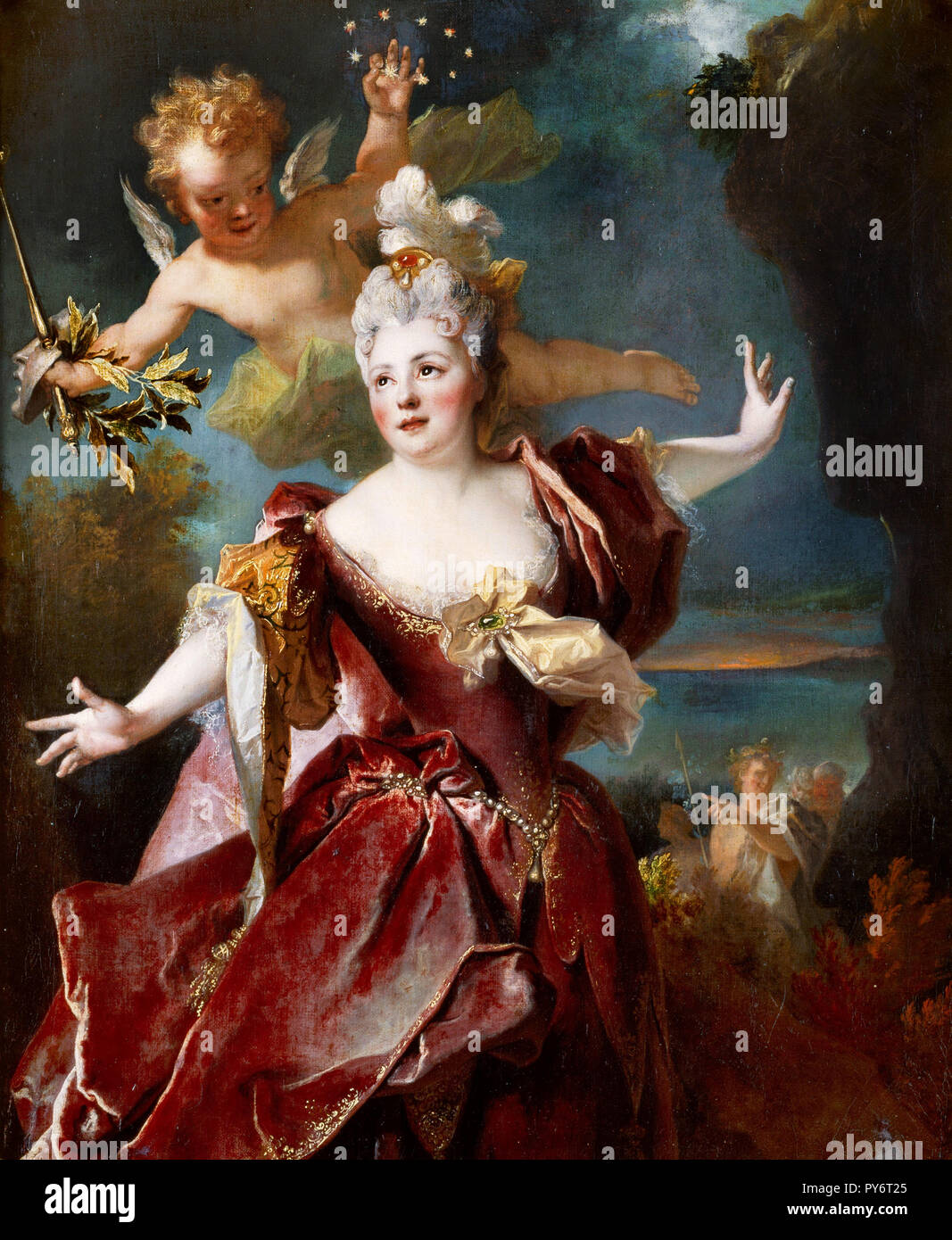 Nicolas de Largilliere, Portrait de l'actrice Marie-Anne de Chateauneuf, connu sous le nom de Mlle Duclos (1664-1747), comme Ariane, vers 1712 huile sur toile, Musée Condé, Chantilly, France. Banque D'Images