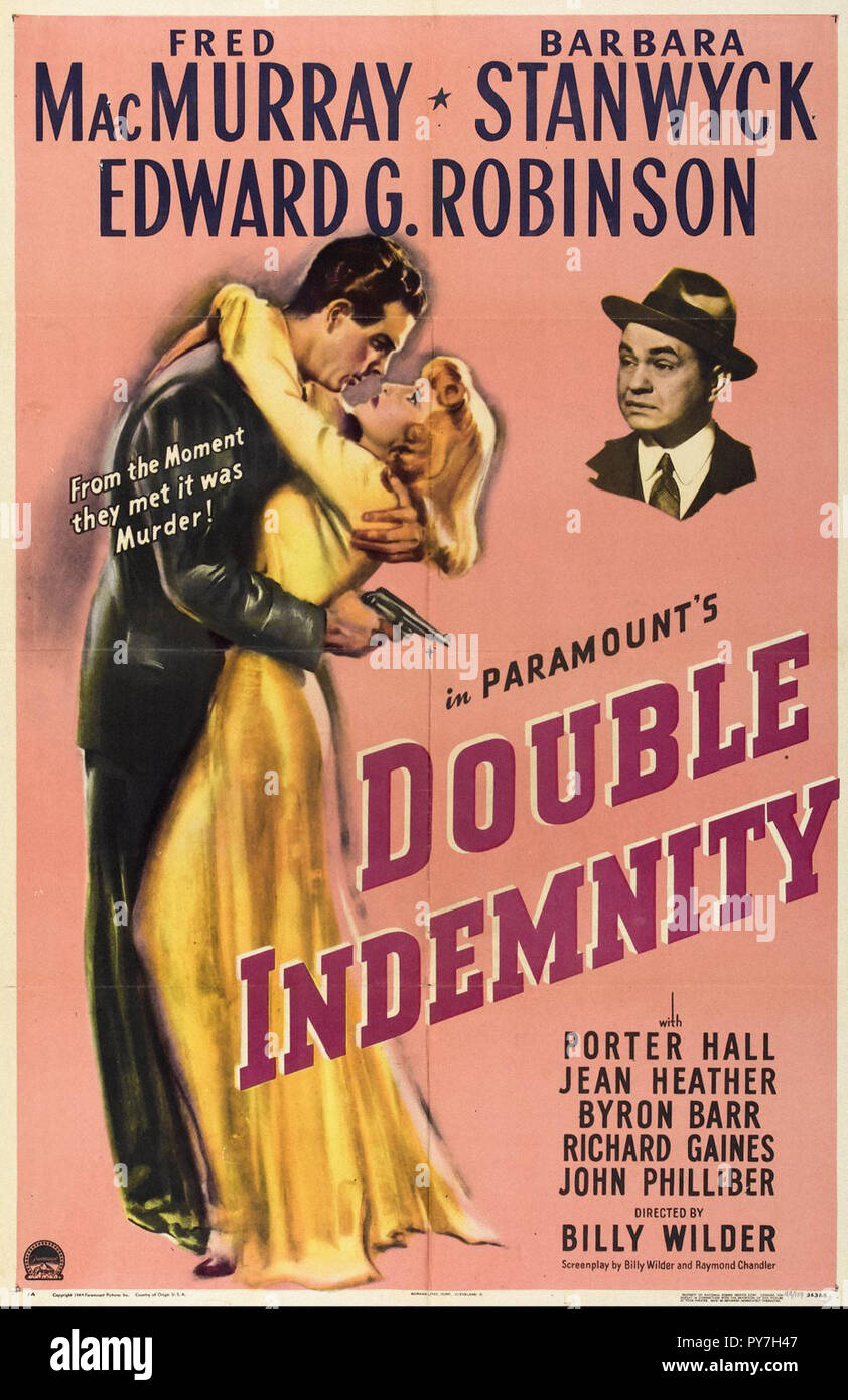 Double indemnité - Original Movie Poster Banque D'Images