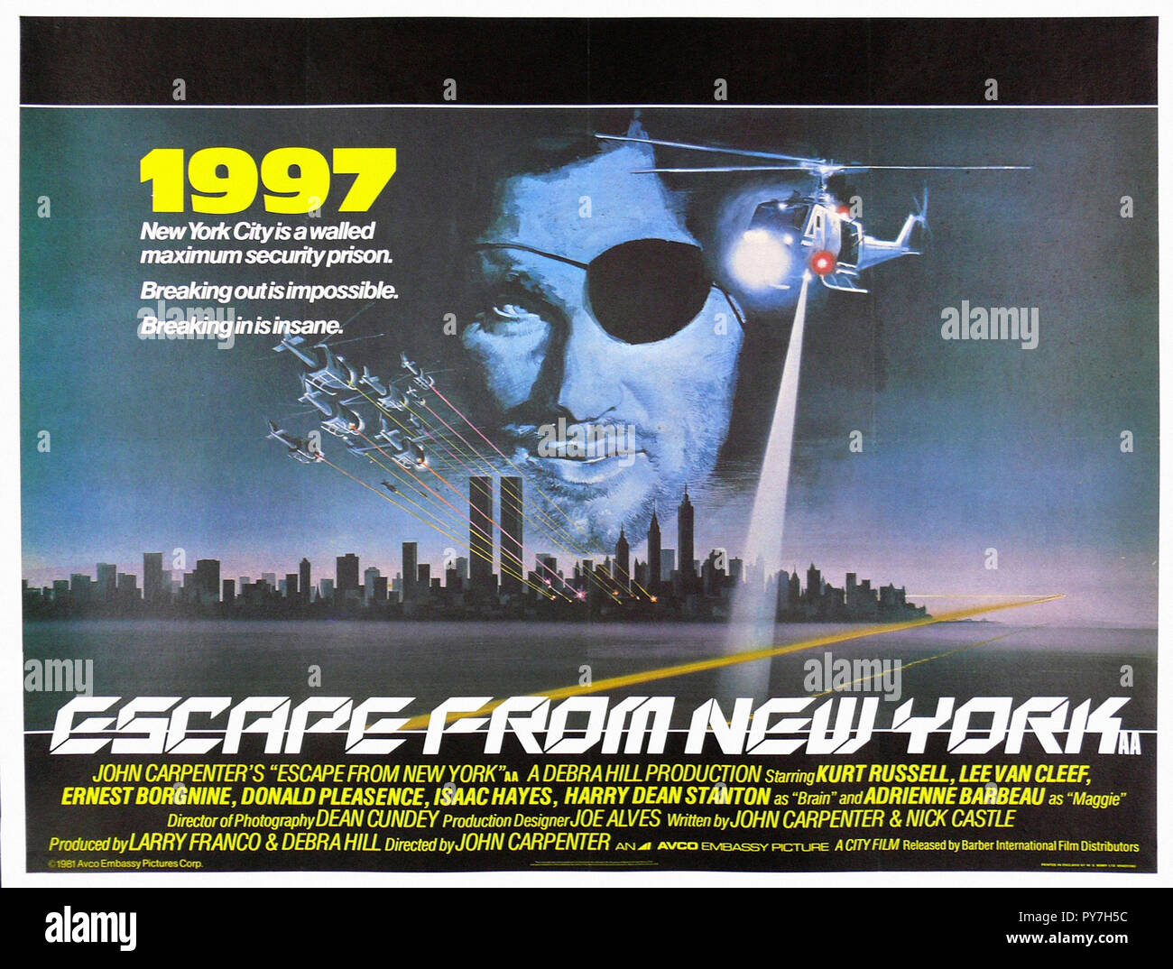 Escape From New-York - Original Movie Poster Banque D'Images