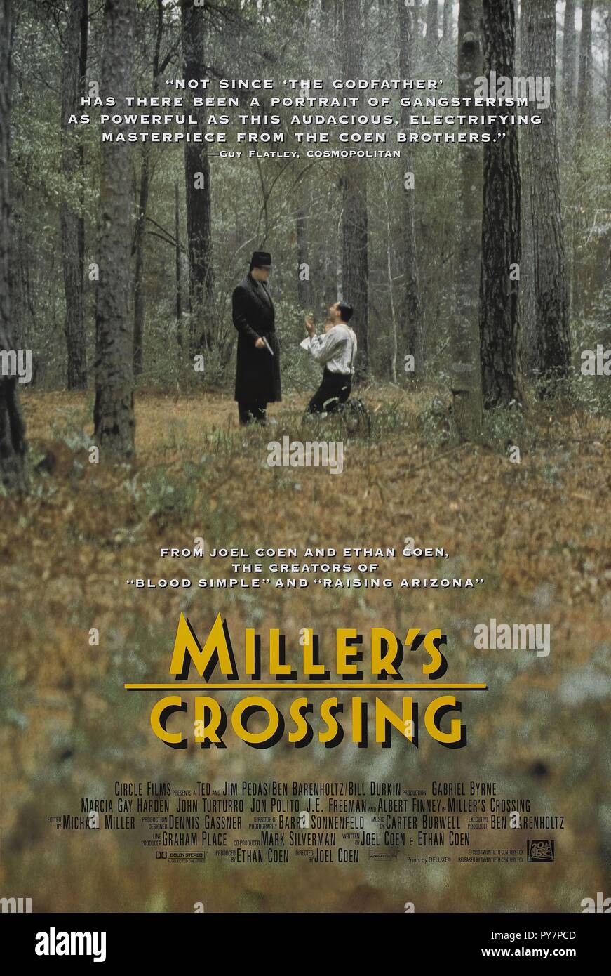 Titre original : MILLER'S CROSSING. Titre en anglais : MILLER'S CROSSING. Année : 1990. Réalisateur : Ethan Coen, Joel Coen. Crédit : 20TH CENTURY FOX / Album Banque D'Images